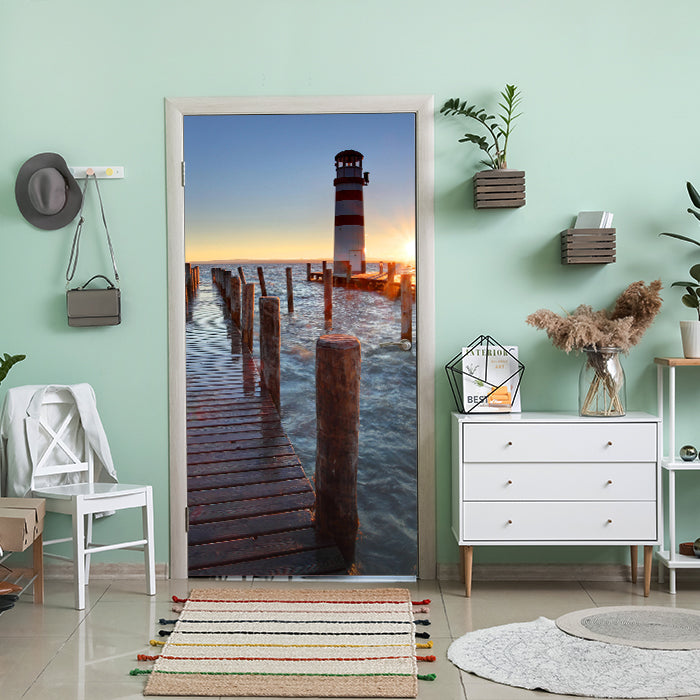 Türtapete Leuchtturm mit Pier M0238 - Bild 1 Türtapete Leuchtturm mit Pier M0238 - Bild 1