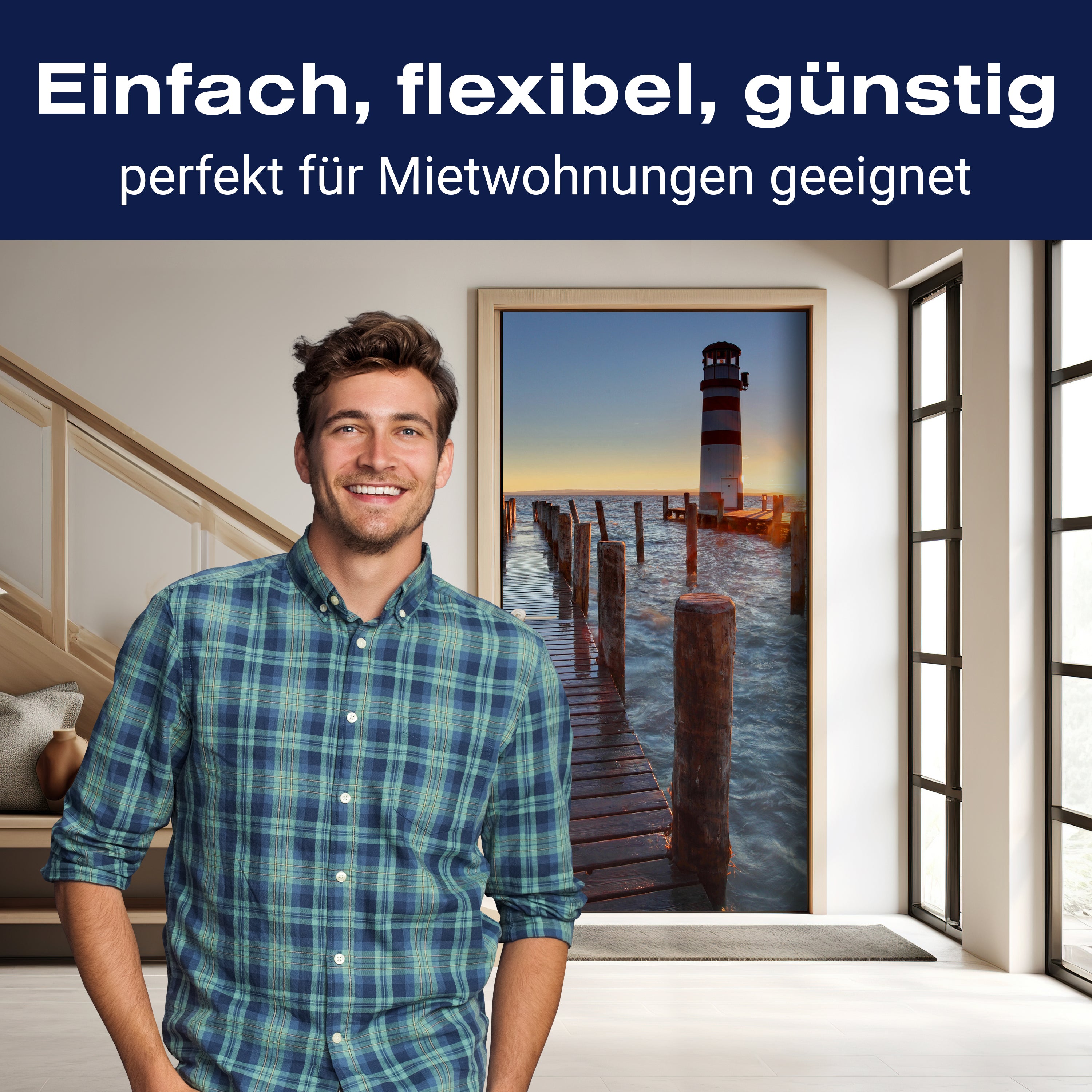 Türtapete Leuchtturm mit Pier M0238 - Bild 3 Türtapete Leuchtturm mit Pier M0238 - Bild 3