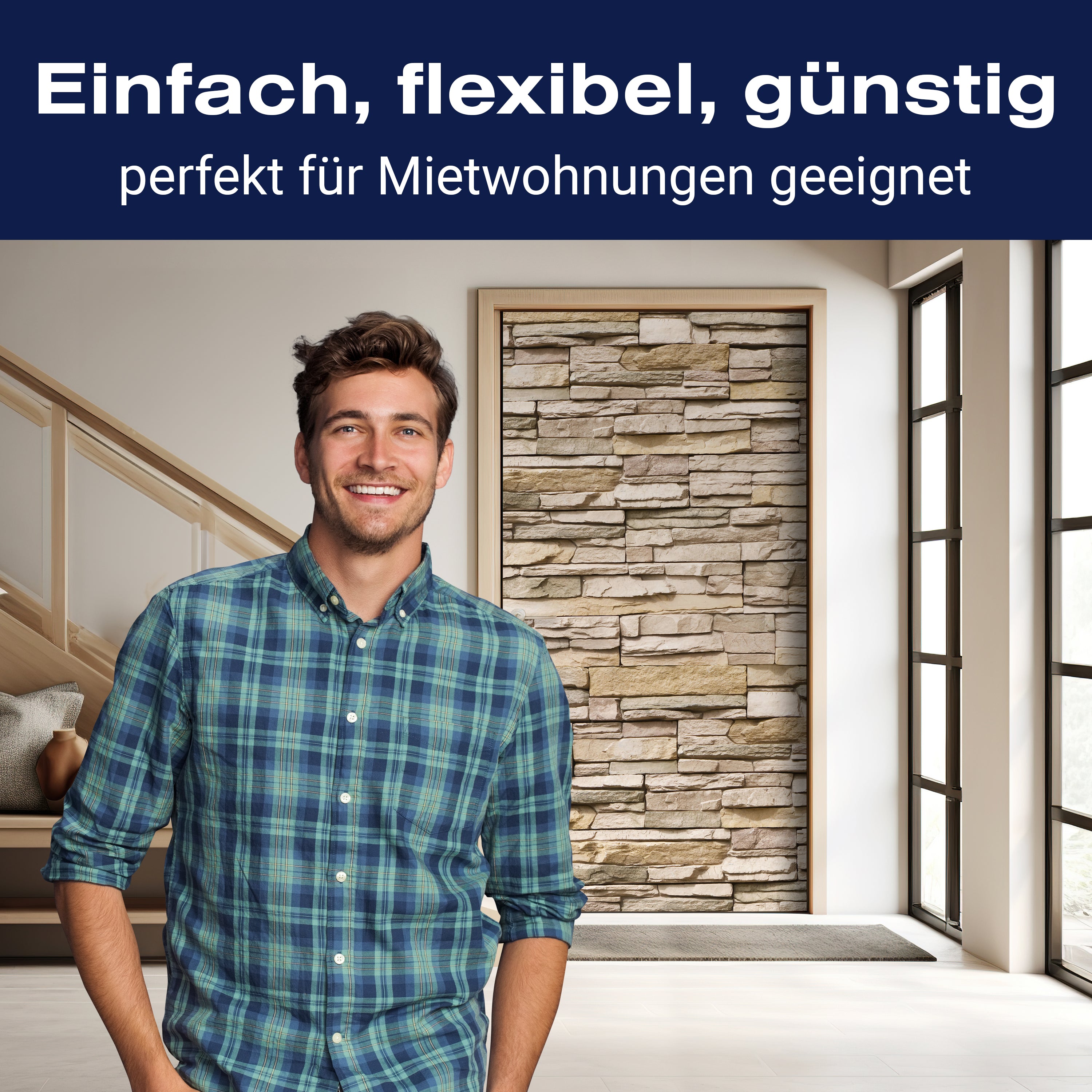 Türtapete Asia Stone Natur M0239 - Bild 3 Türtapete Asia Stone Natur M0239 - Bild 3