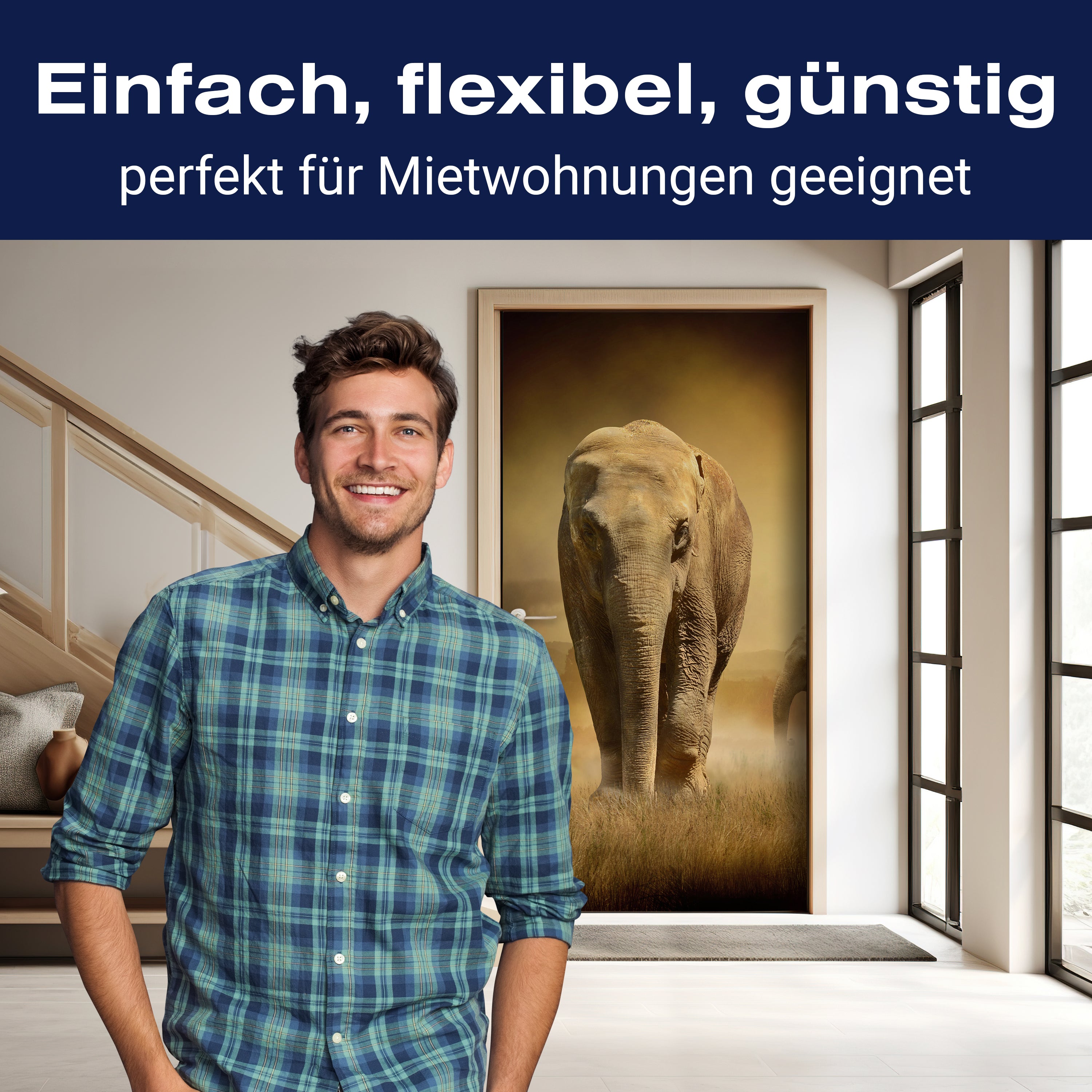 Türtapete Steppenelefant Afrika M0246 - Bild 3 Türtapete Steppenelefant Afrika M0246 - Bild 3