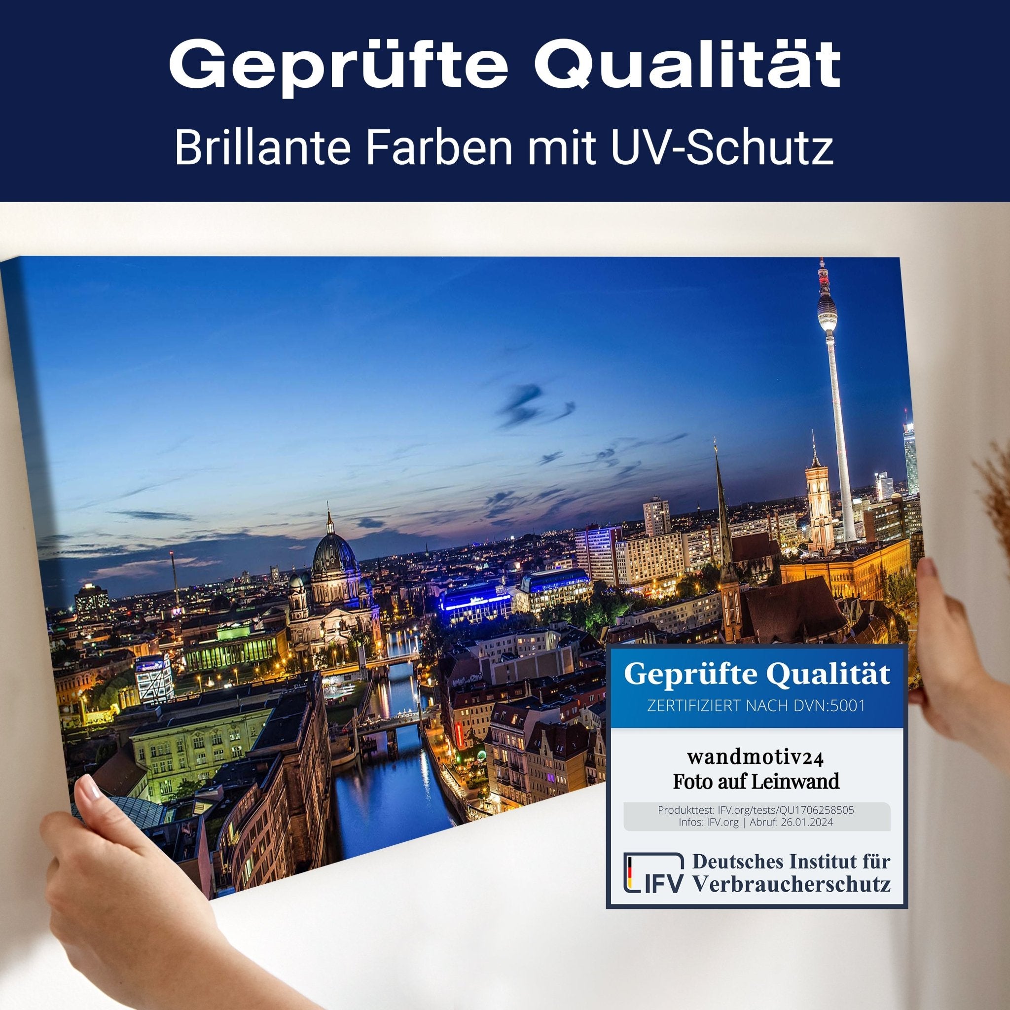 Leinwandbild Berlin bei Nacht M0290 kaufen - Bild 4 Leinwandbild Berlin bei Nacht M0290 kaufen - Bild 4