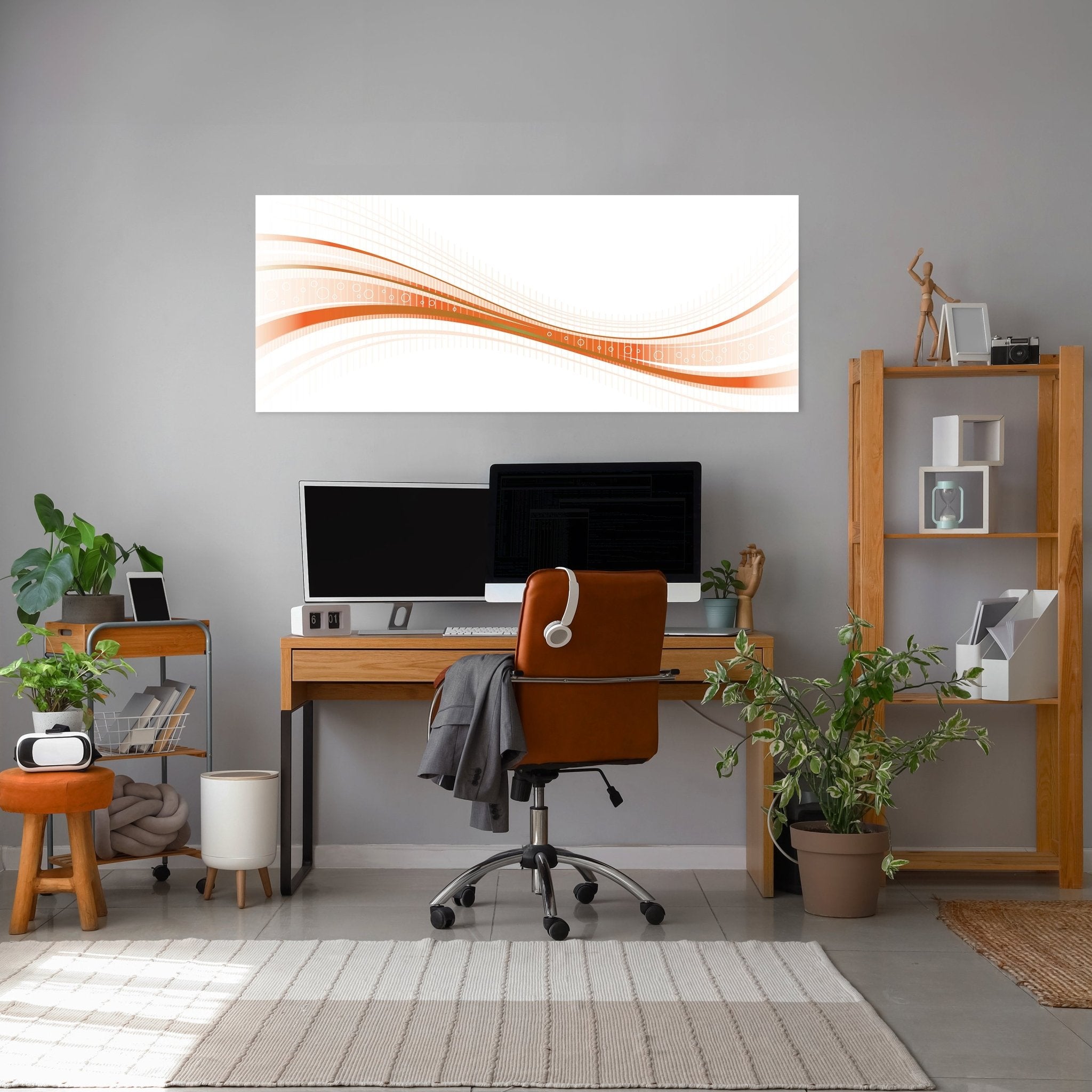 Leinwandbild Orangene Welle M0315 kaufen - Bild 3 Leinwandbild Orangene Welle M0315 kaufen - Bild 3