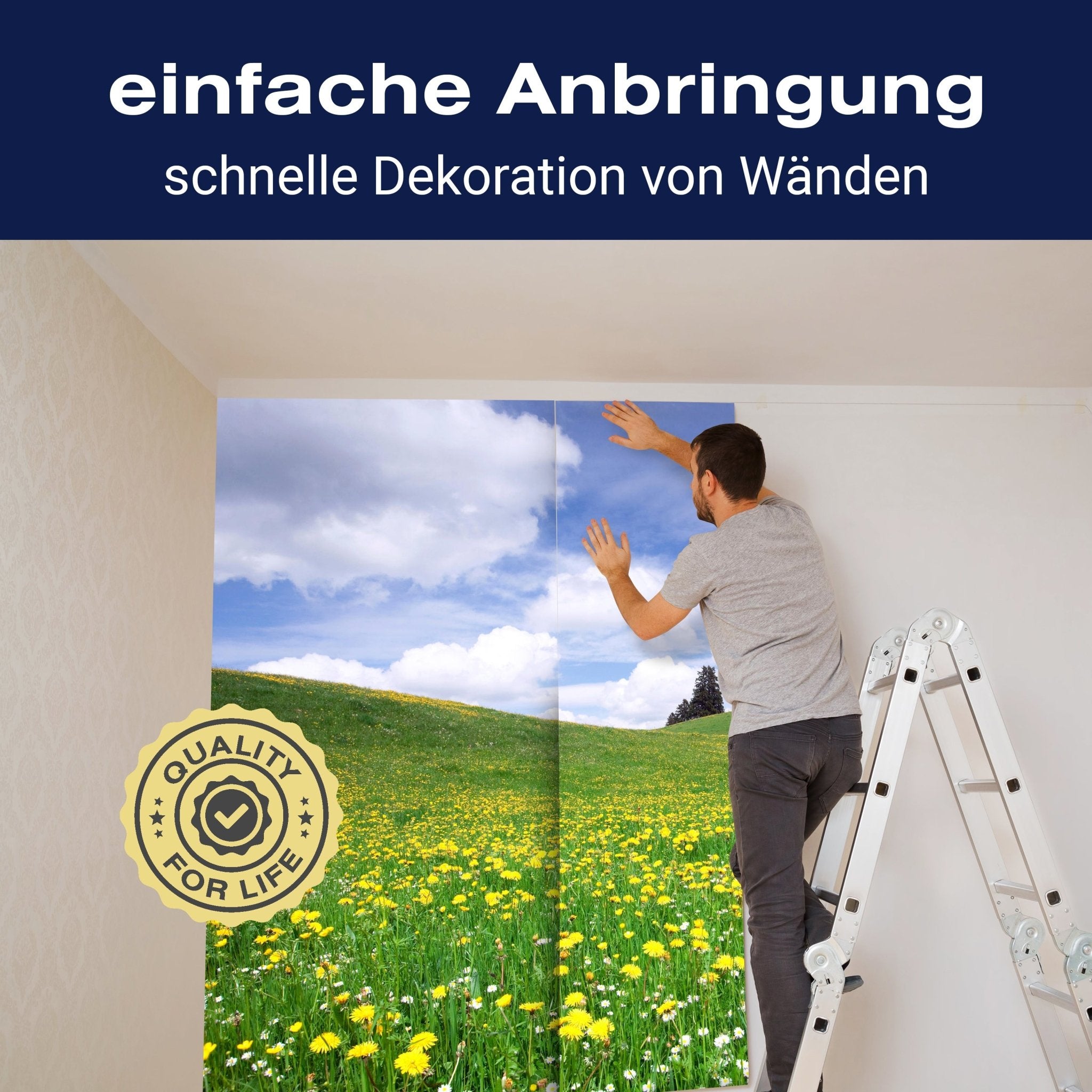 Fototapete Sommerwiese Hügel Blumenwiese M0335 - Bild 3 Fototapete Sommerwiese Hügel Blumenwiese M0335 - Bild 3