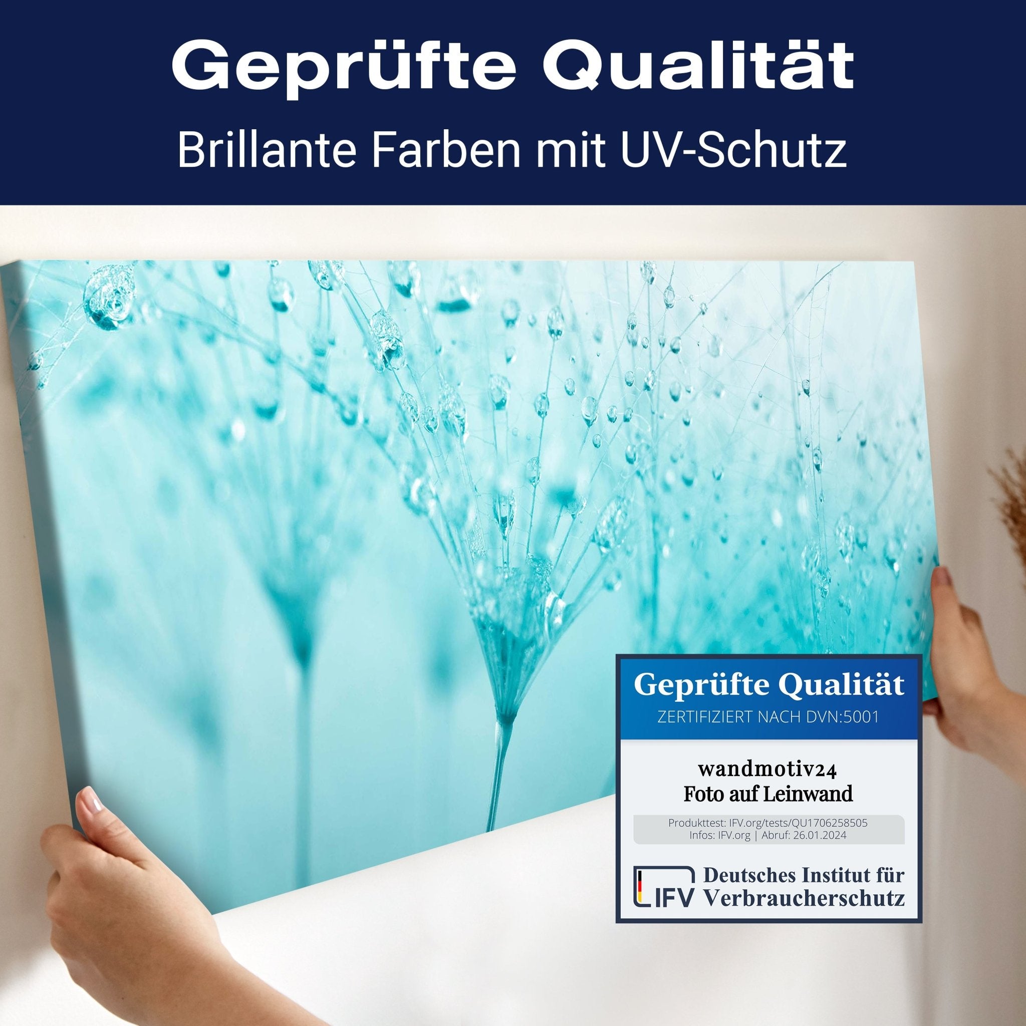 Leinwandbild Pusteblume Türkis M0347 kaufen - Bild 4 Leinwandbild Pusteblume Türkis M0347 kaufen - Bild 4