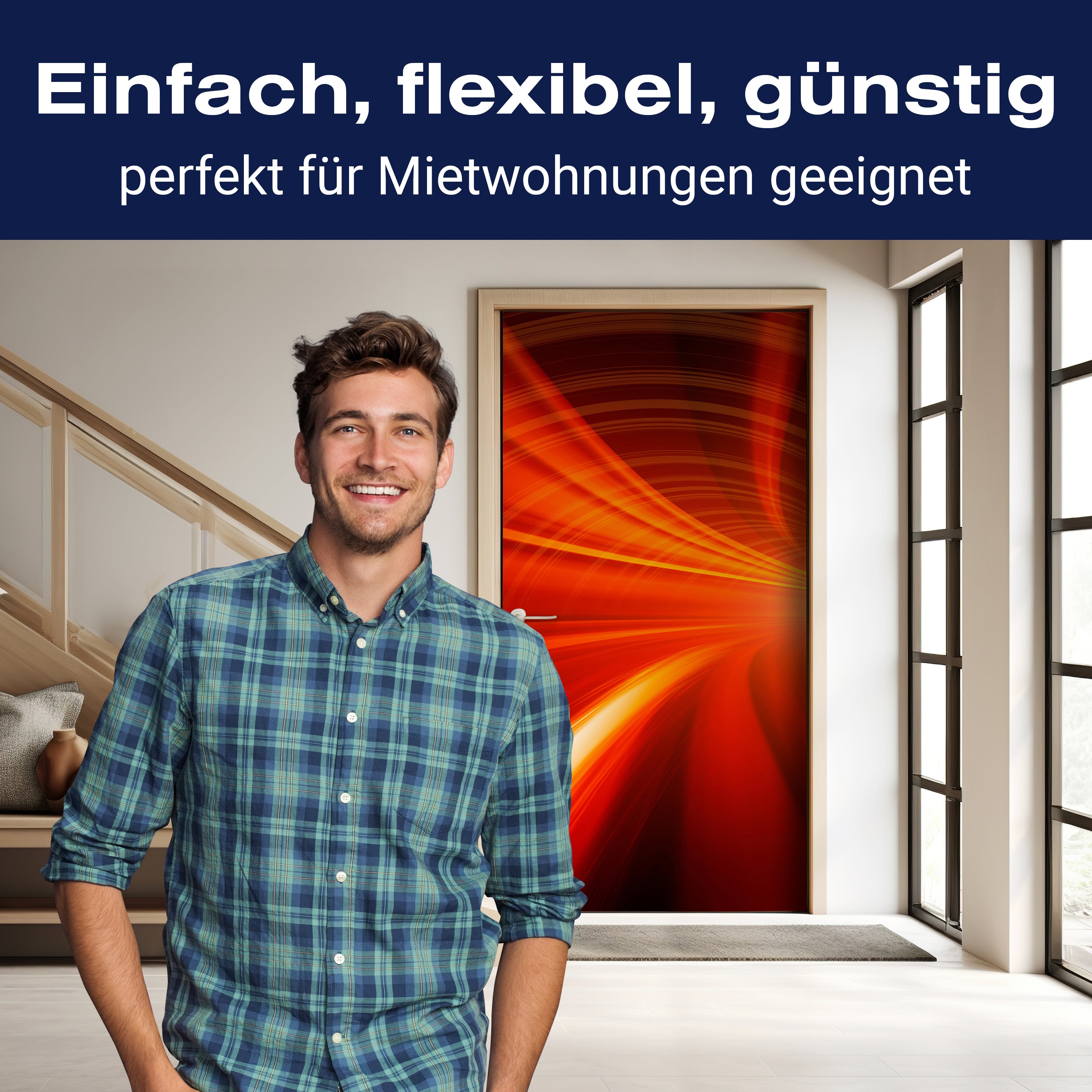 Türtapete Orangener Tunnel M0355 - Bild 3 Türtapete Orangener Tunnel M0355 - Bild 3