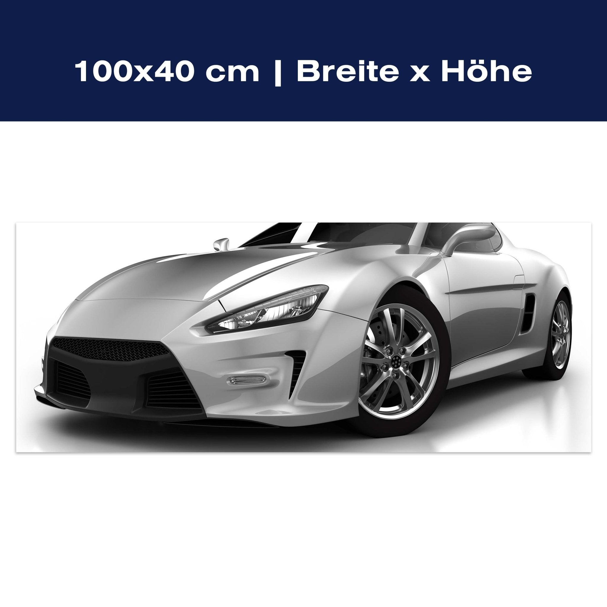 Leinwandbild Silberner Sportwagen M0372 Leinwandbild Silberner Sportwagen M0372