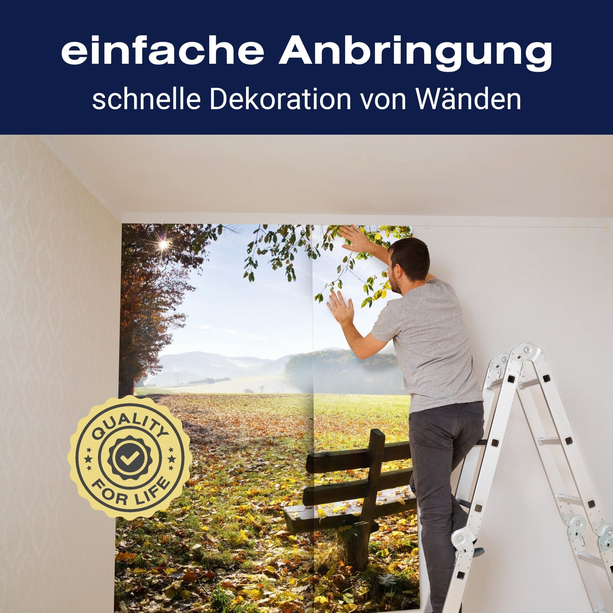 Fototapete Parkbank im Herbst M0415 - Bild 3 Fototapete Parkbank im Herbst M0415 - Bild 3