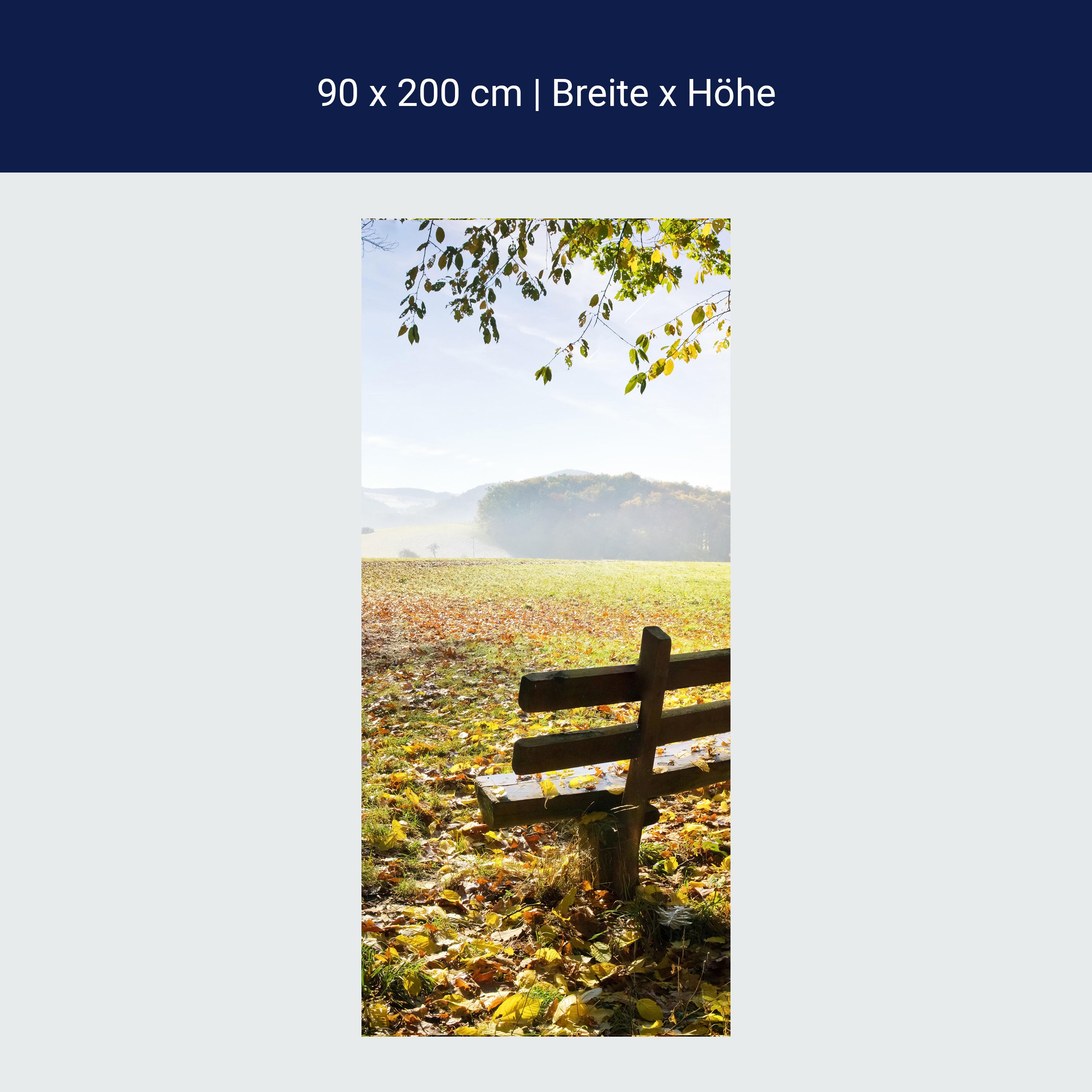 Türtapete Parkbank im Herbst M0415 Türtapete Parkbank im Herbst M0415
