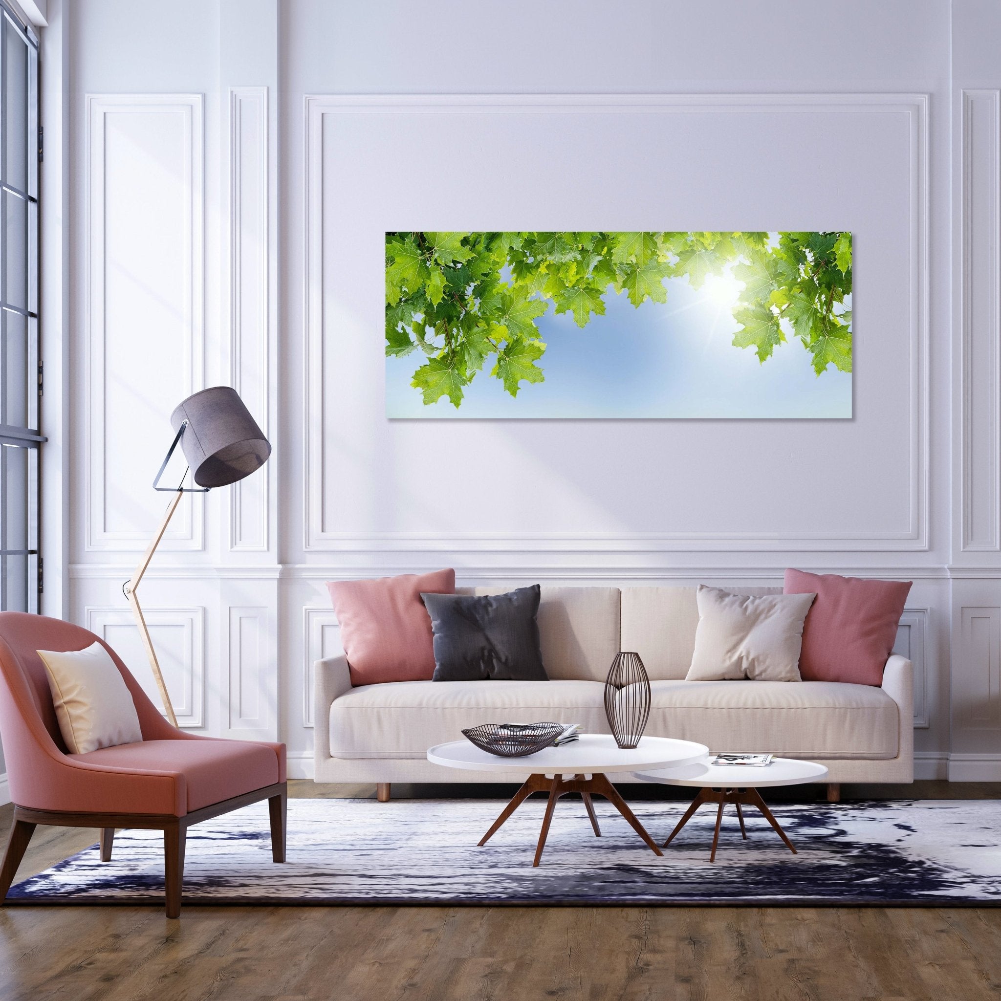 Leinwandbild Weißer Zaun mit Ahornzweigen M0419 kaufen - Bild 2 Leinwandbild Weißer Zaun mit Ahornzweigen M0419 kaufen - Bild 2