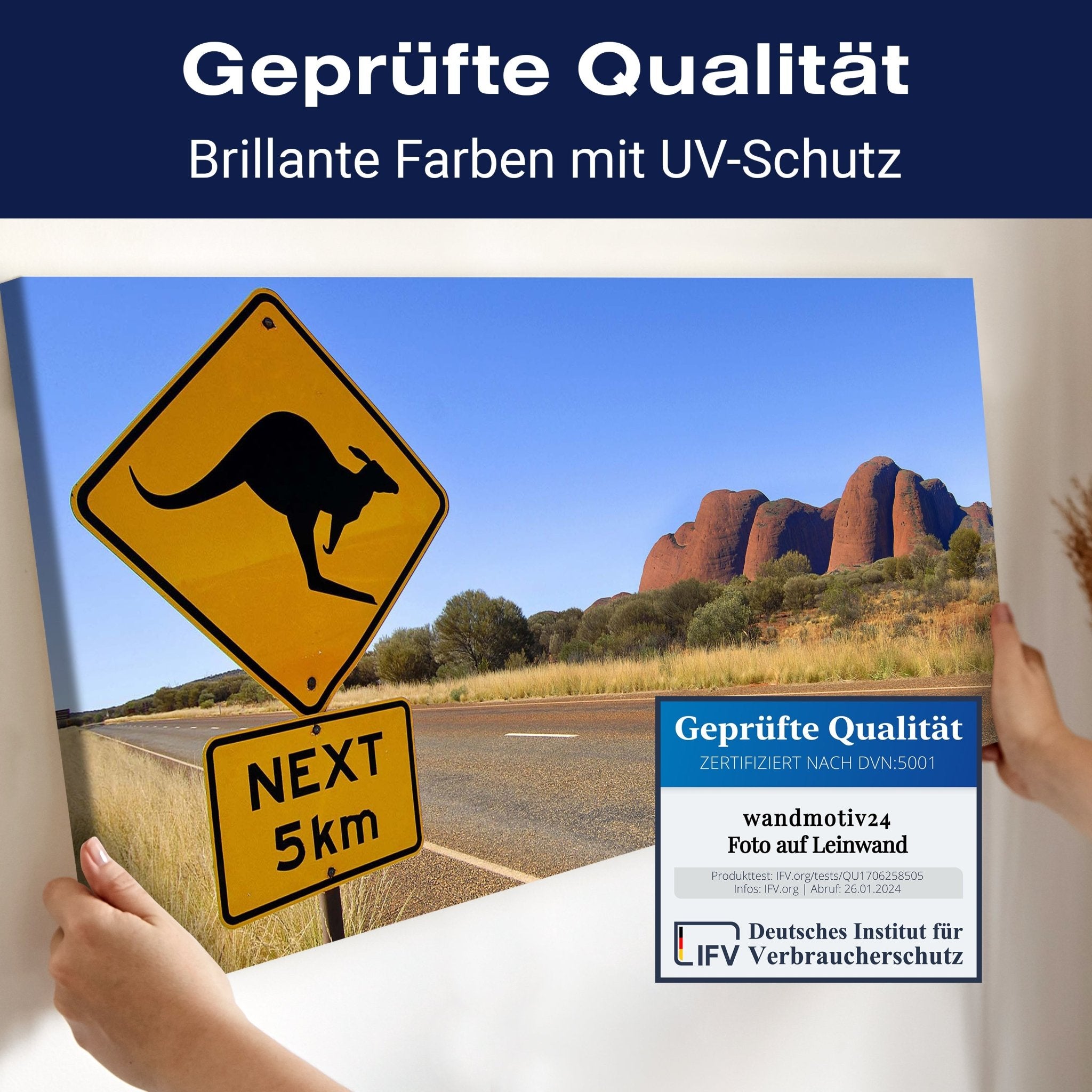 Leinwandbild Känguruschild M0421 kaufen - Bild 4 Leinwandbild Känguruschild M0421 kaufen - Bild 4