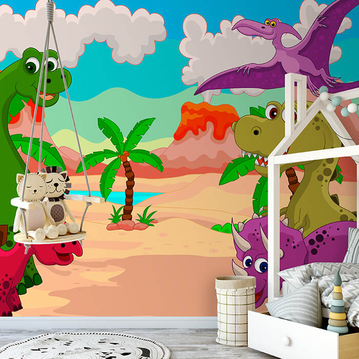 Fototapete Kinderzimmer Dinosaurier M0433 - Bild 1 Fototapete Kinderzimmer Dinosaurier M0433 - Bild 1