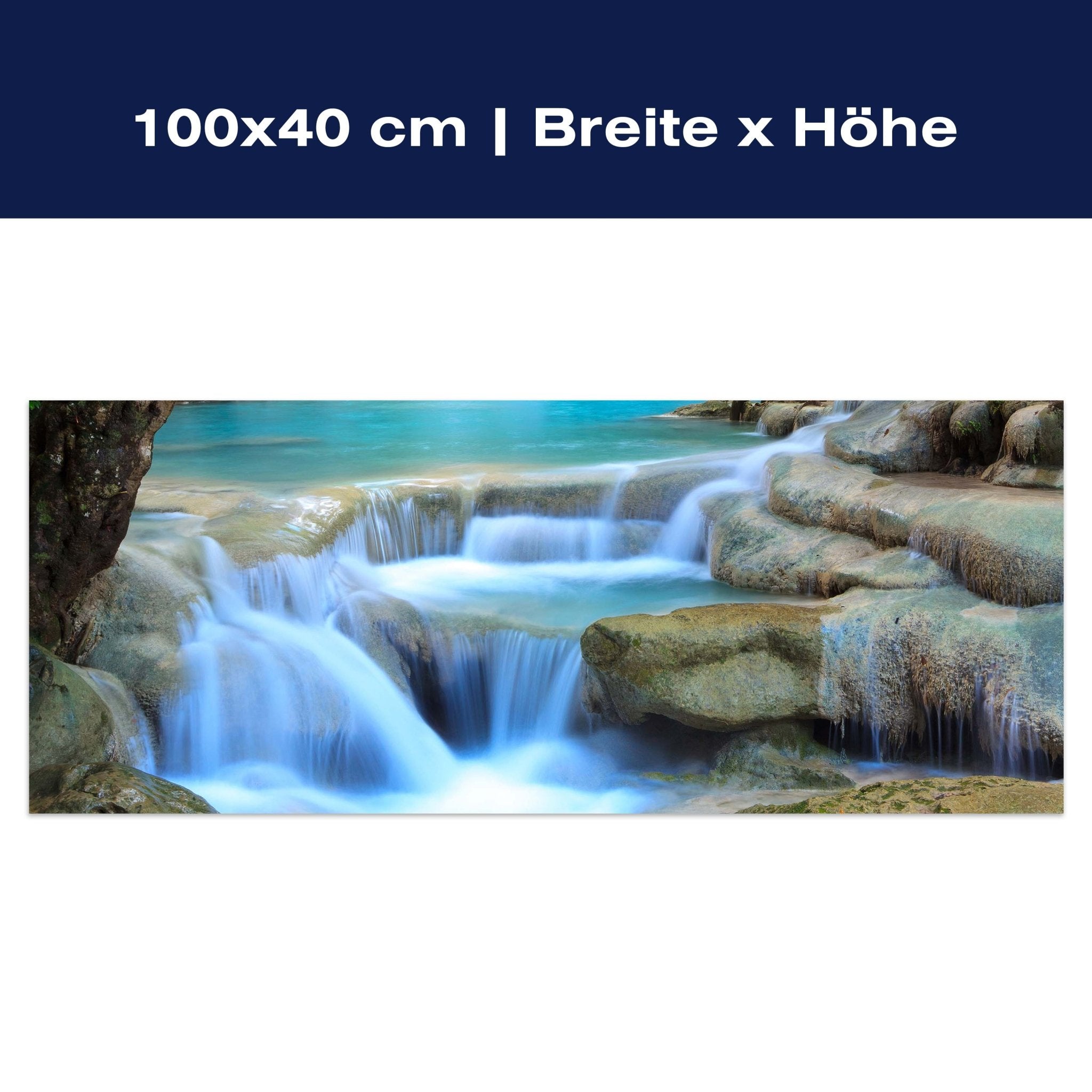 Leinwandbild Wasserfall im Wald M0485 Leinwandbild Wasserfall im Wald M0485
