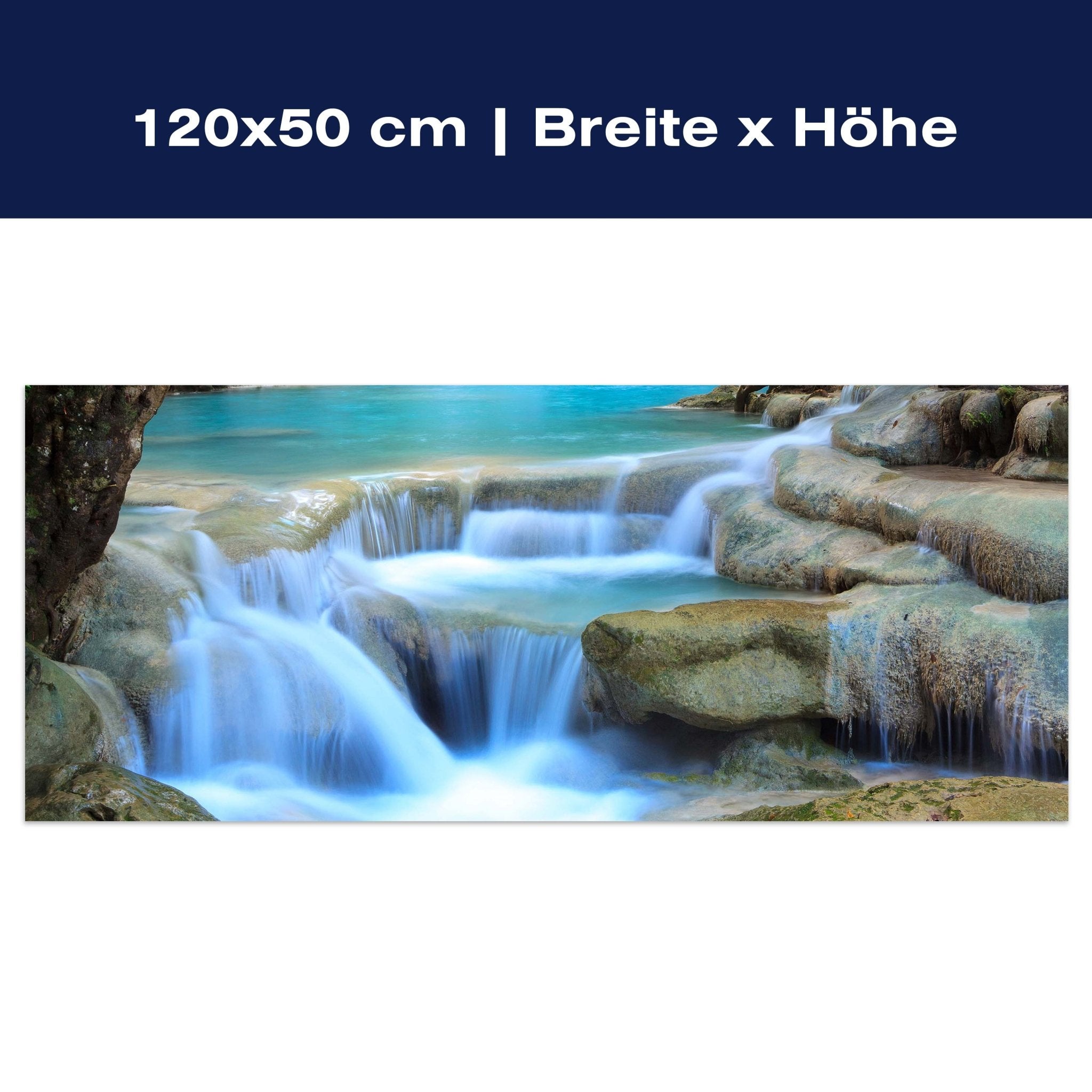 Leinwandbild Wasserfall im Wald M0485 Leinwandbild Wasserfall im Wald M0485