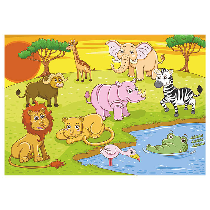 Fototapete Kinderzimmer Safari Tiere M0504 - Bild 2 Fototapete Kinderzimmer Safari Tiere M0504 - Bild 2