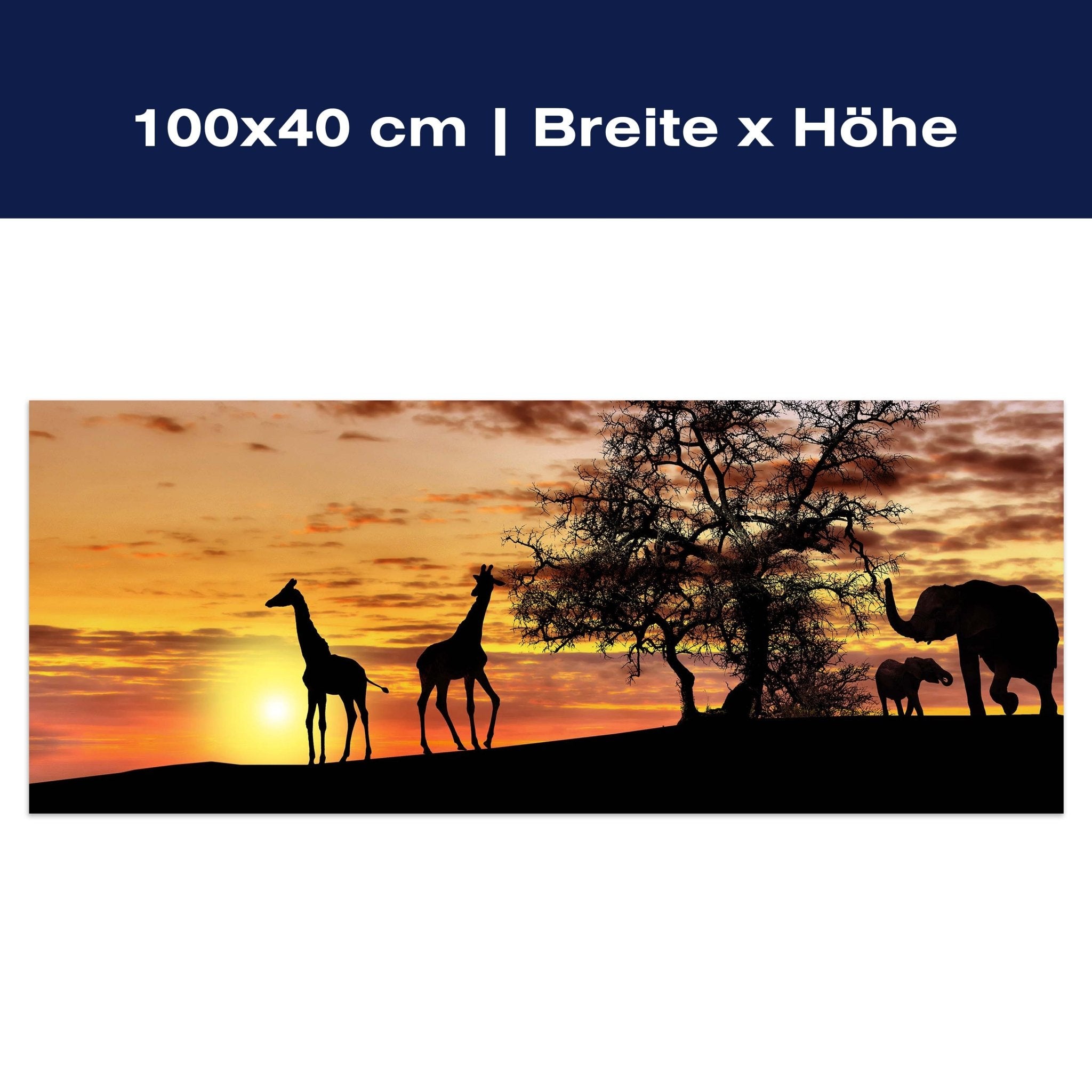 Leinwandbild Tiere im Abendrot M0518 Leinwandbild Tiere im Abendrot M0518