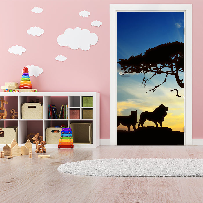 Türtapete Afrikanische Schatten M0521 - Bild 1 Türtapete Afrikanische Schatten M0521 - Bild 1