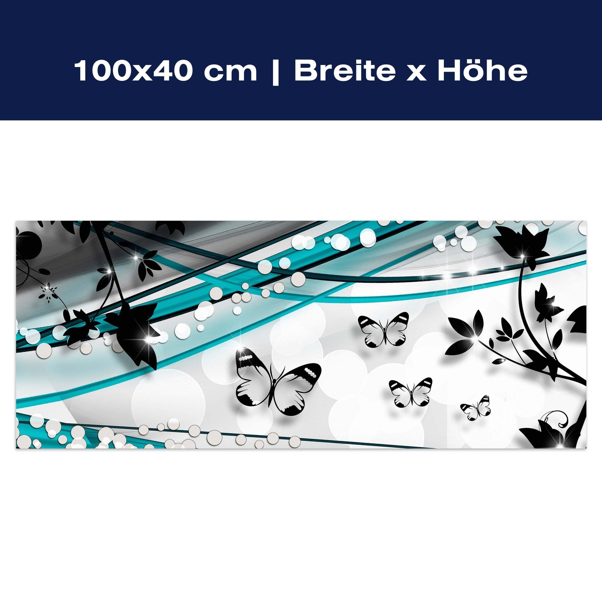 Leinwandbild Schmetterling Ranken Grün M0535 Leinwandbild Schmetterling Ranken Grün M0535