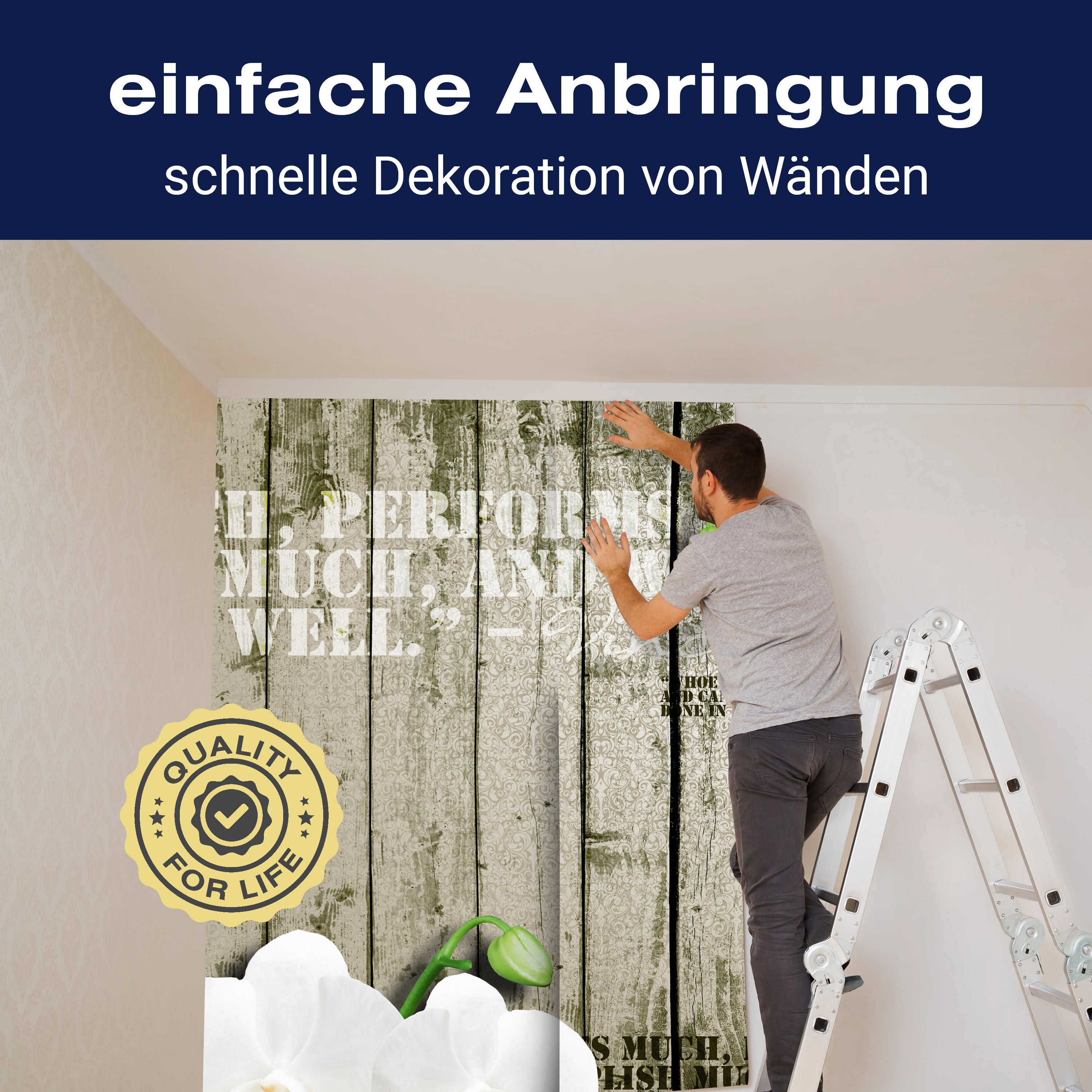 Fototapete Holz Zaun weiße Orchidee M0539 - Bild 3 Fototapete Holz Zaun weiße Orchidee M0539 - Bild 3