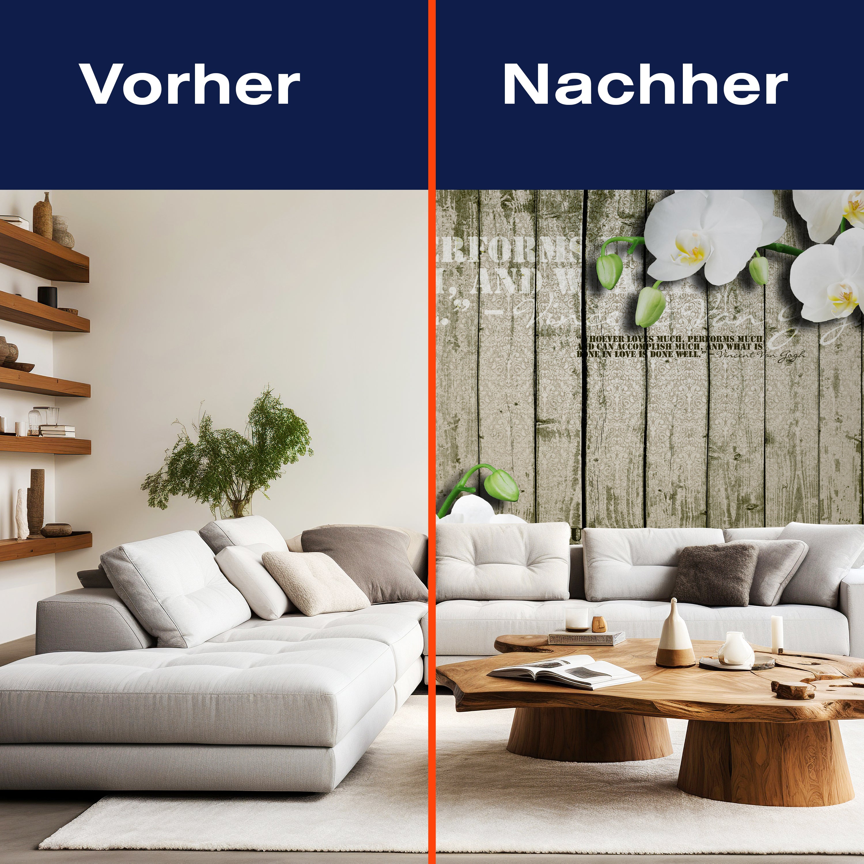 Fototapete Holz Zaun weiße Orchidee M0539 - Bild 9 Fototapete Holz Zaun weiße Orchidee M0539 - Bild 9