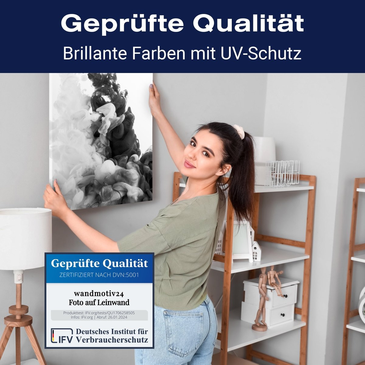 Leinwandbild Schwarz-Weiß, flüssige Farbe M0540 kaufen - Bild 4 Leinwandbild Schwarz-Weiß, flüssige Farbe M0540 kaufen - Bild 4