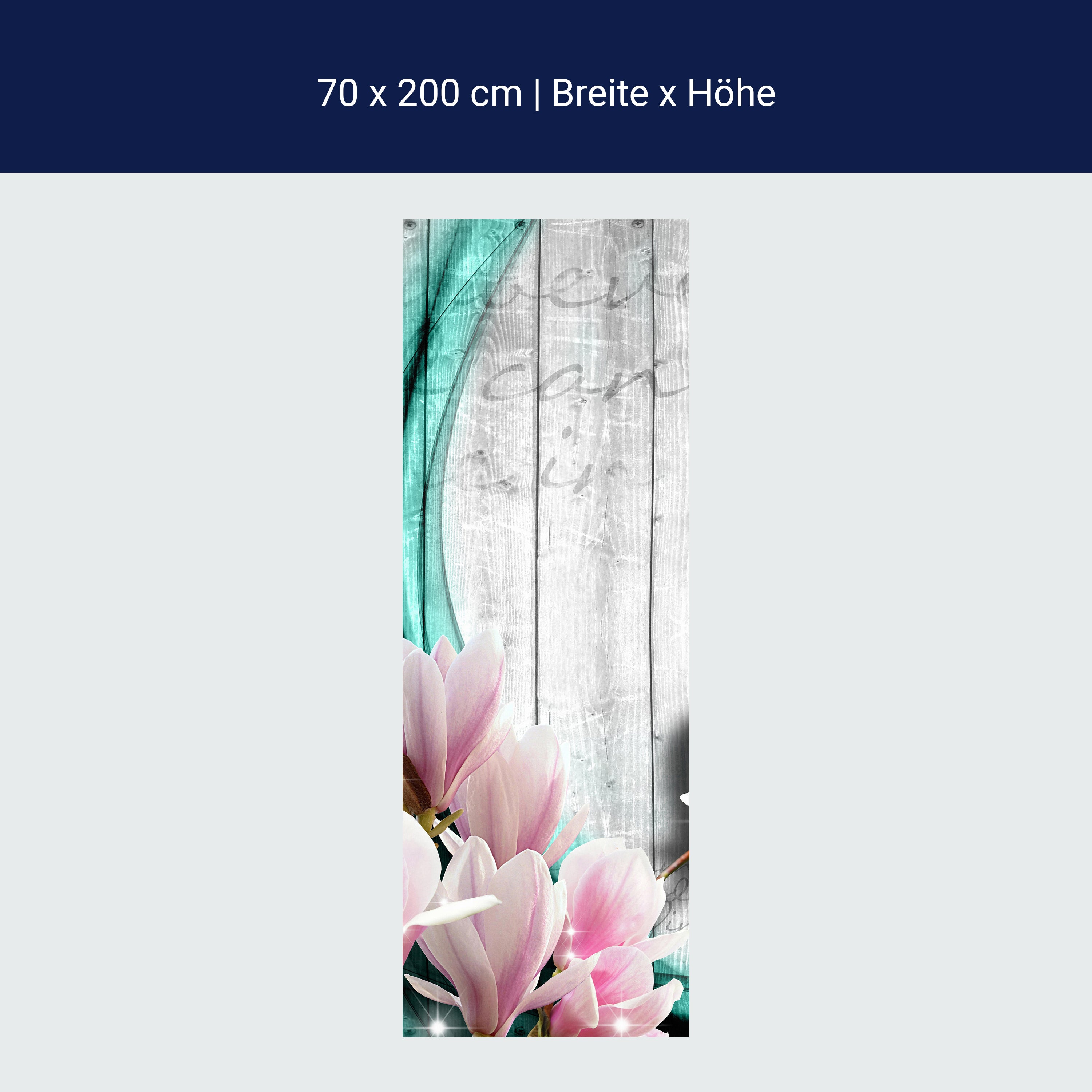 Türtapete Holz Blüten türkis M0541 Türtapete Holz Blüten türkis M0541