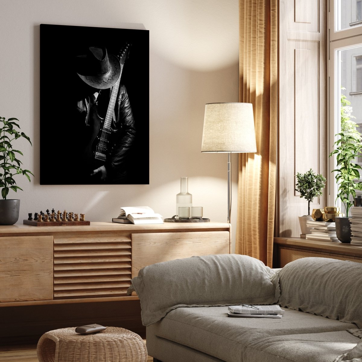 Leinwandbild Schwarz-Weiß, Gitarre M0543 kaufen - Bild 2 Leinwandbild Schwarz-Weiß, Gitarre M0543 kaufen - Bild 2