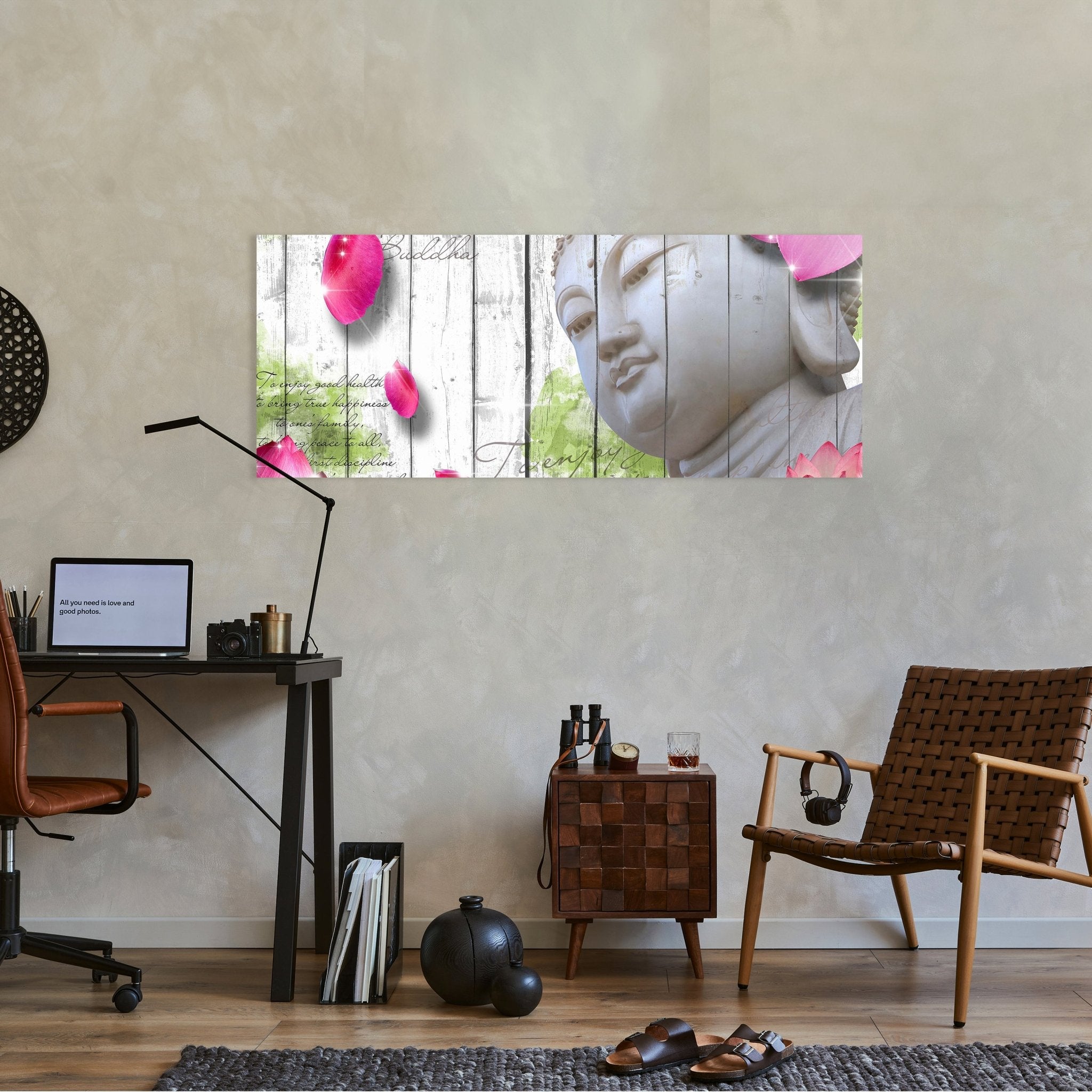 Leinwandbild Holz Blüten Buddha M0544 kaufen - Bild 2 Leinwandbild Holz Blüten Buddha M0544 kaufen - Bild 2