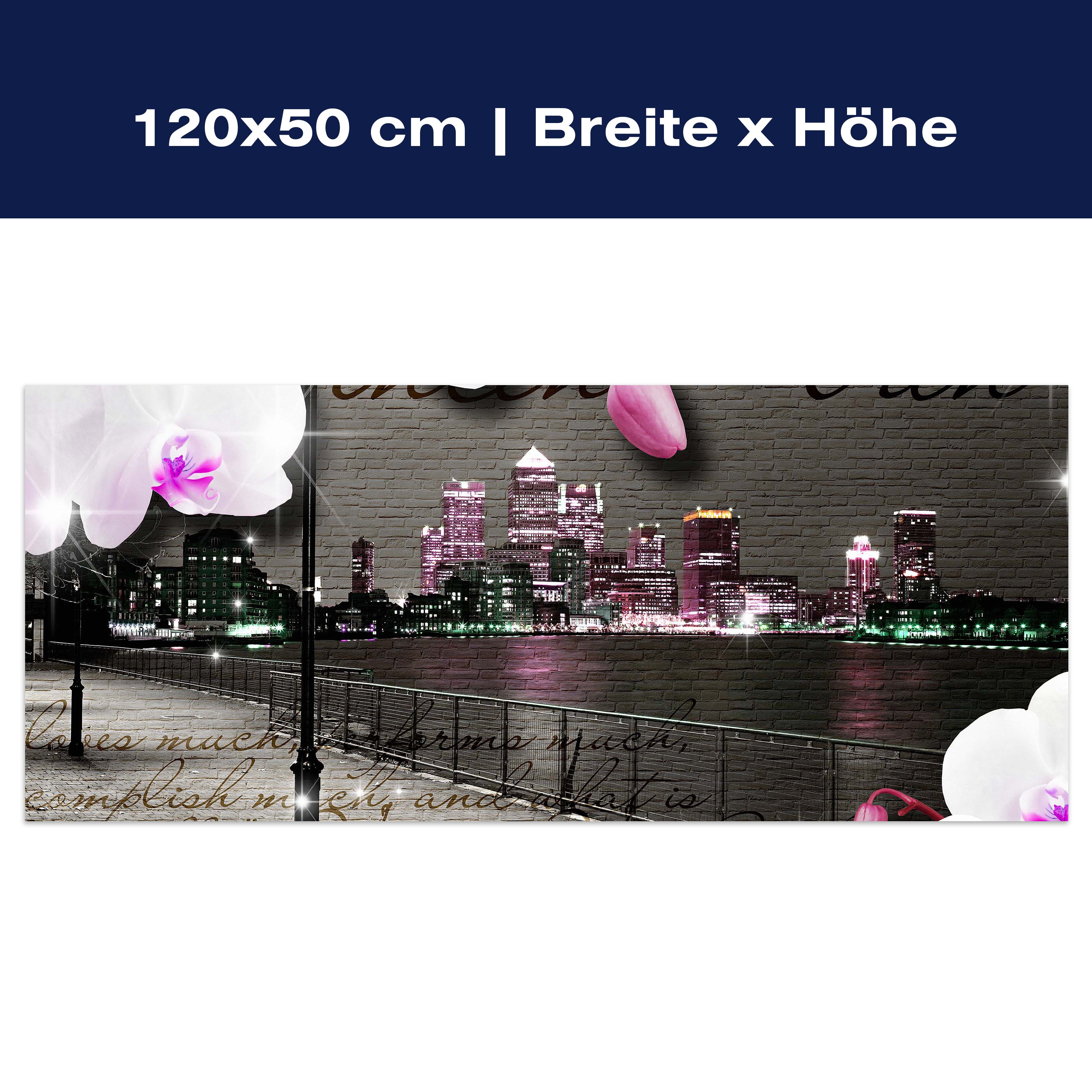 Leinwandbild Klinker Vintage Blüten Modern M0549 Leinwandbild Klinker Vintage Blüten Modern M0549