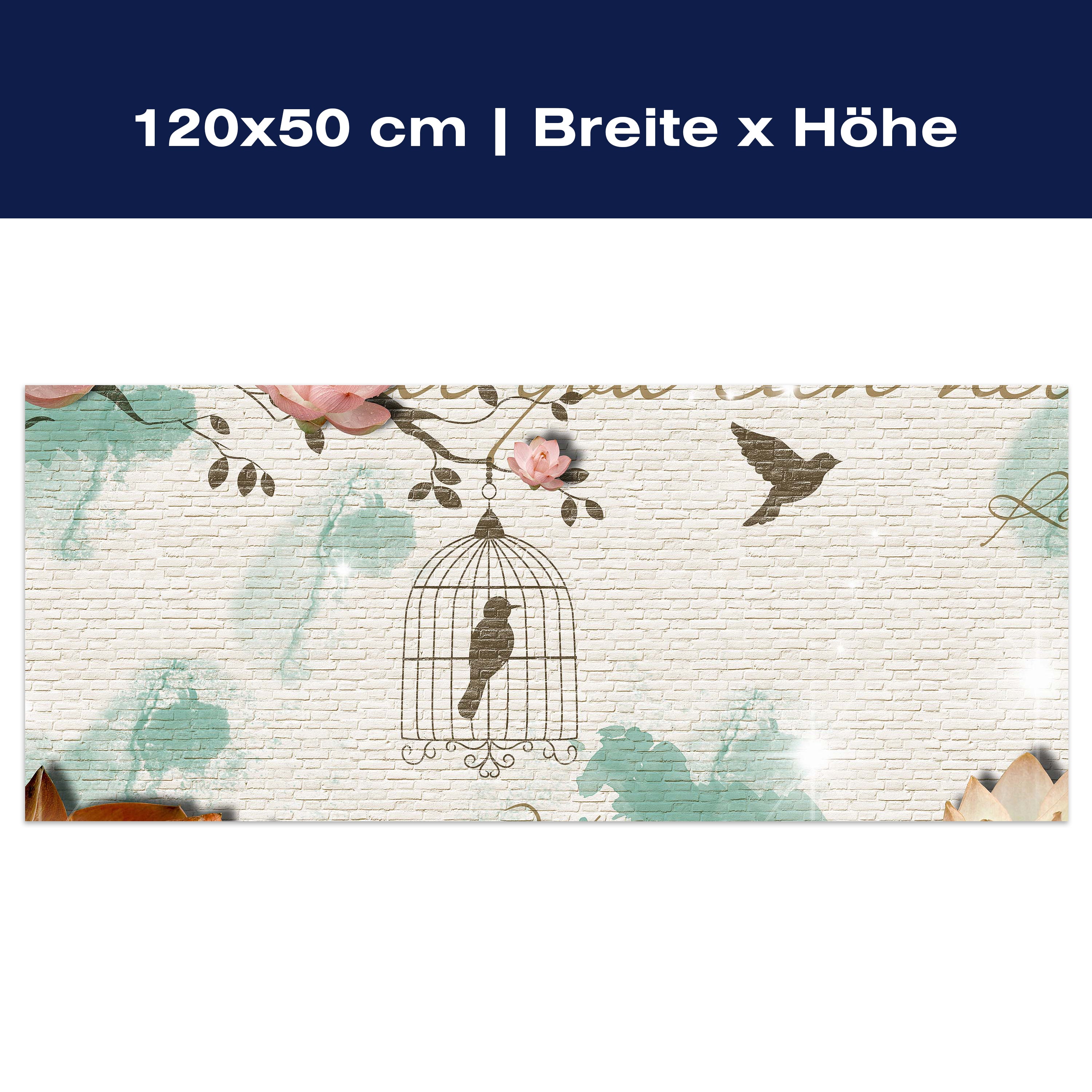 Leinwandbild Klinker hell Vintage Vogel M0550 Leinwandbild Klinker hell Vintage Vogel M0550