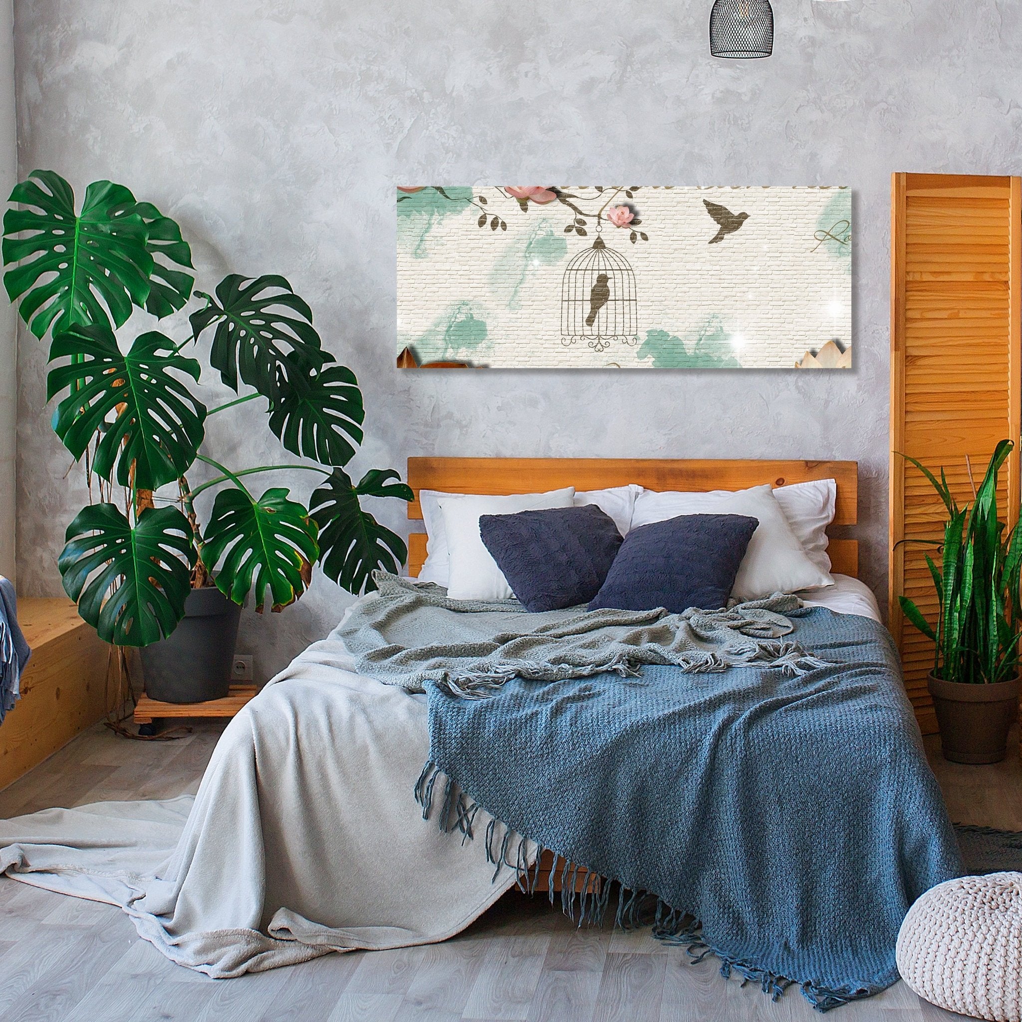 Leinwandbild Klinker hell Vintage Vogel M0550 kaufen - Bild 2 Leinwandbild Klinker hell Vintage Vogel M0550 kaufen - Bild 2