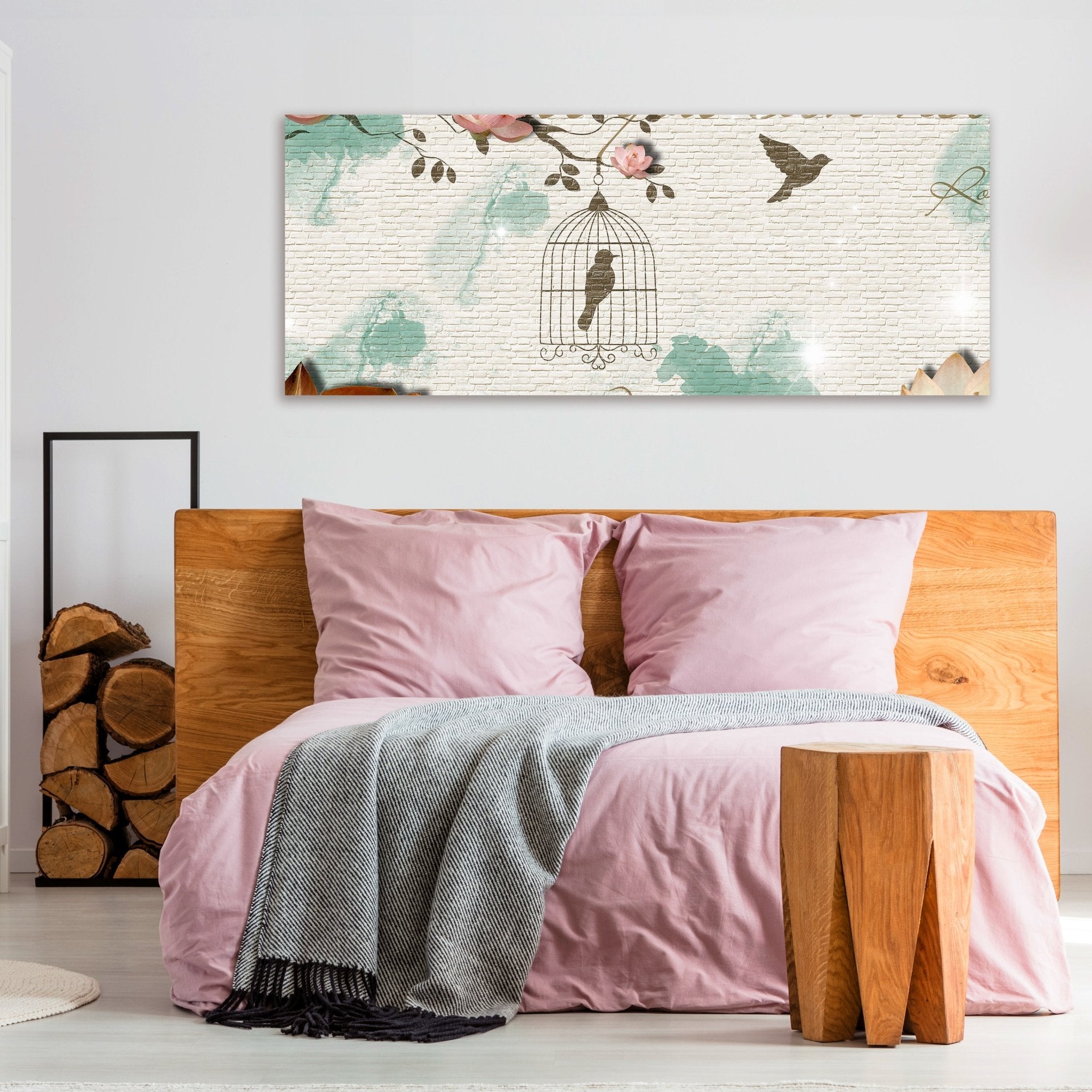 Leinwandbild Klinker hell Vintage Vogel M0550 kaufen - Bild 3 Leinwandbild Klinker hell Vintage Vogel M0550 kaufen - Bild 3