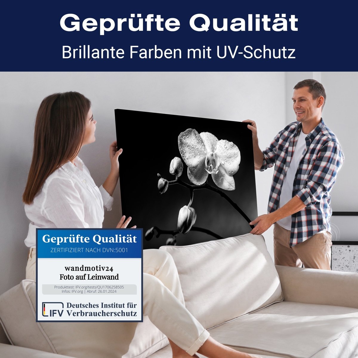 Leinwandbild Schwarz-Weiß, Blumen M0550 kaufen - Bild 4 Leinwandbild Schwarz-Weiß, Blumen M0550 kaufen - Bild 4