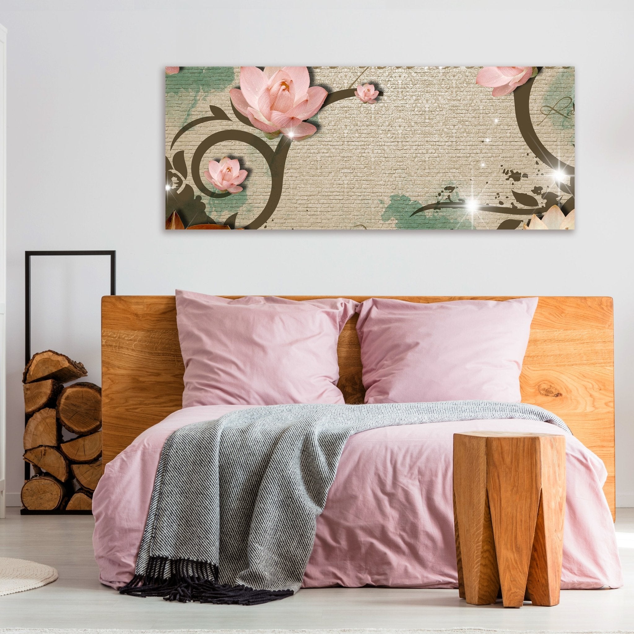 Leinwandbild Klinker hell Vintage Blüten M0551 kaufen - Bild 3 Leinwandbild Klinker hell Vintage Blüten M0551 kaufen - Bild 3