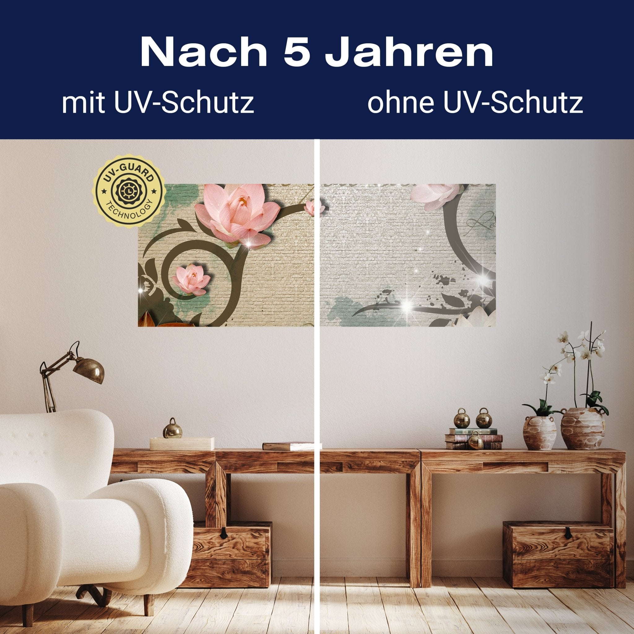 Leinwandbild Klinker hell Vintage Blüten M0551 kaufen - Bild 9 Leinwandbild Klinker hell Vintage Blüten M0551 kaufen - Bild 9