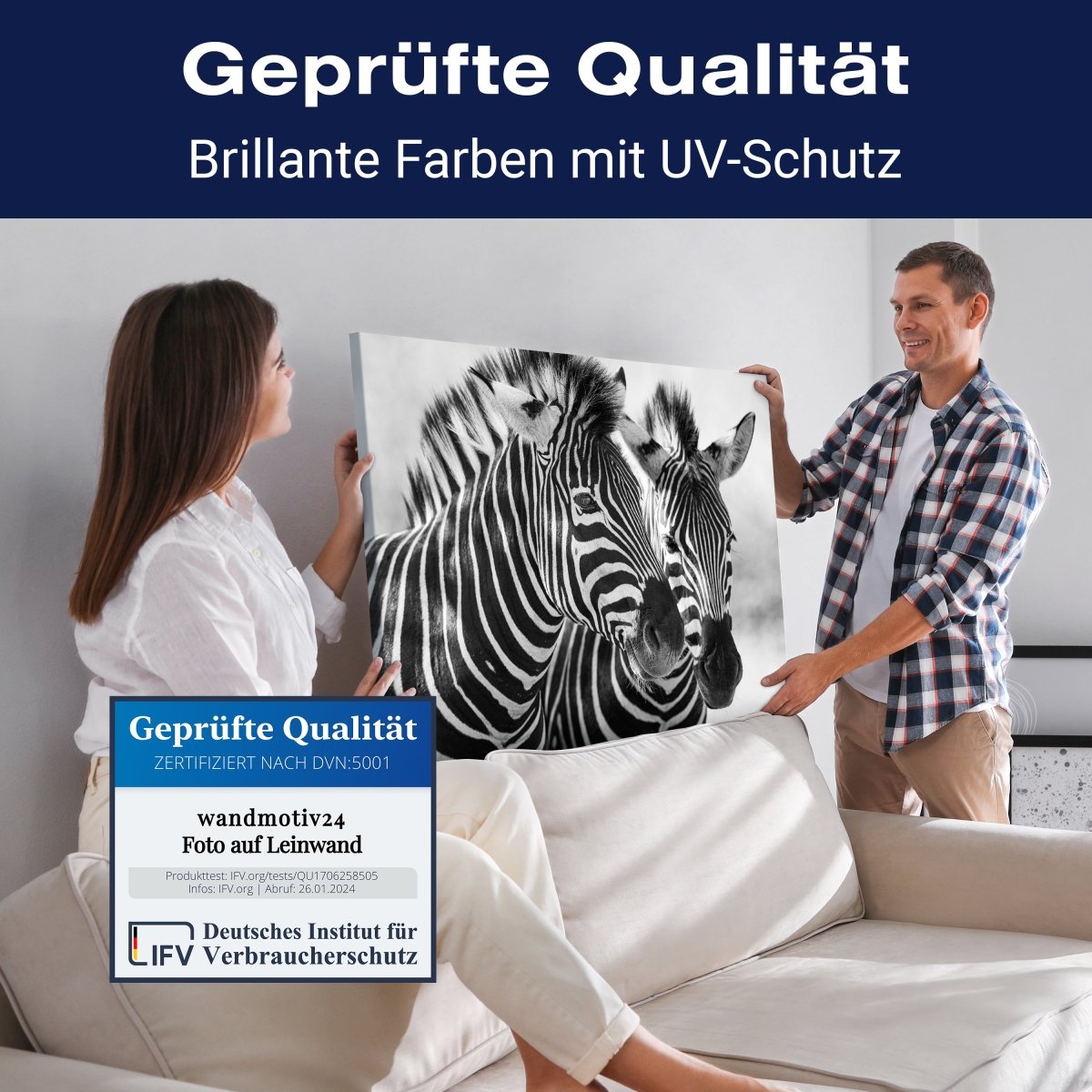 Leinwandbild Schwarz-Weiß, Zebra M0553 kaufen - Bild 4 Leinwandbild Schwarz-Weiß, Zebra M0553 kaufen - Bild 4