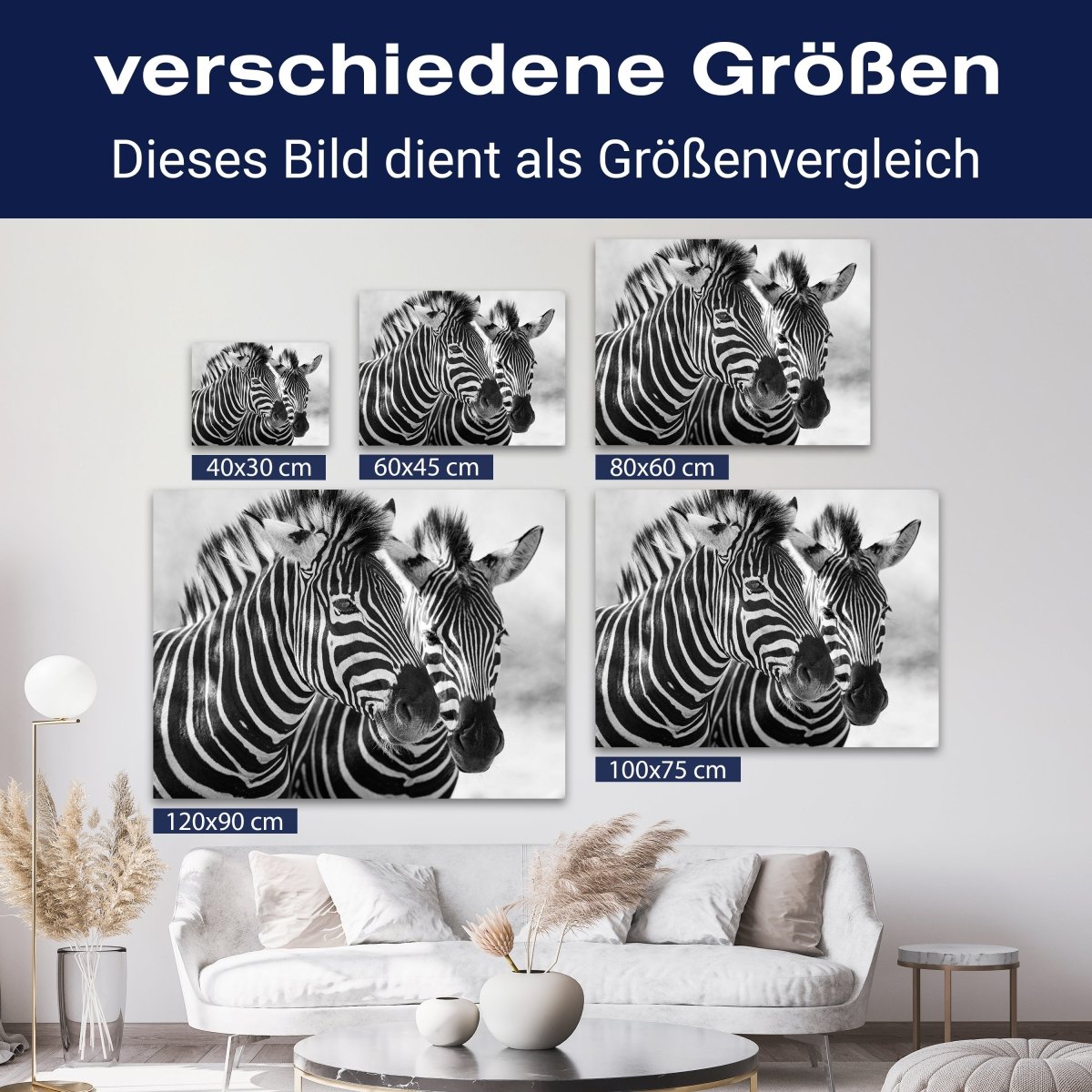 Leinwandbild Schwarz-Weiß, Zebra M0553 kaufen - Bild 8 Leinwandbild Schwarz-Weiß, Zebra M0553 kaufen - Bild 8