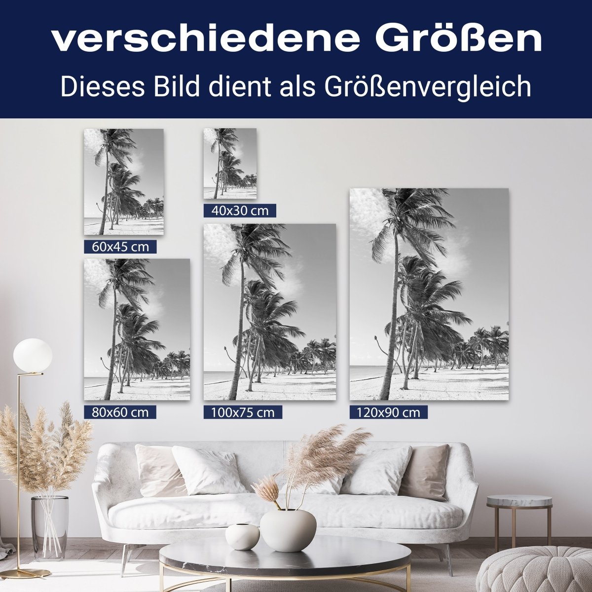 Leinwandbild Schwarz-Weiß, Strand M0567 kaufen - Bild 8 Leinwandbild Schwarz-Weiß, Strand M0567 kaufen - Bild 8