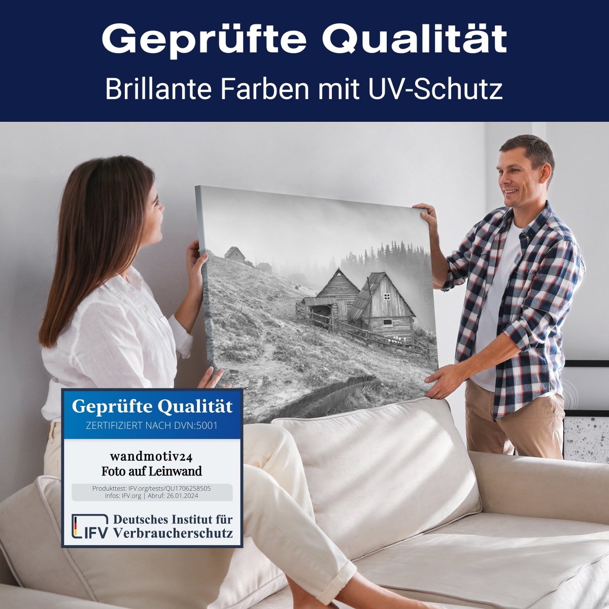 Leinwandbild Schwarz-Weiß, Haus M0571 kaufen - Bild 4 Leinwandbild Schwarz-Weiß, Haus M0571 kaufen - Bild 4