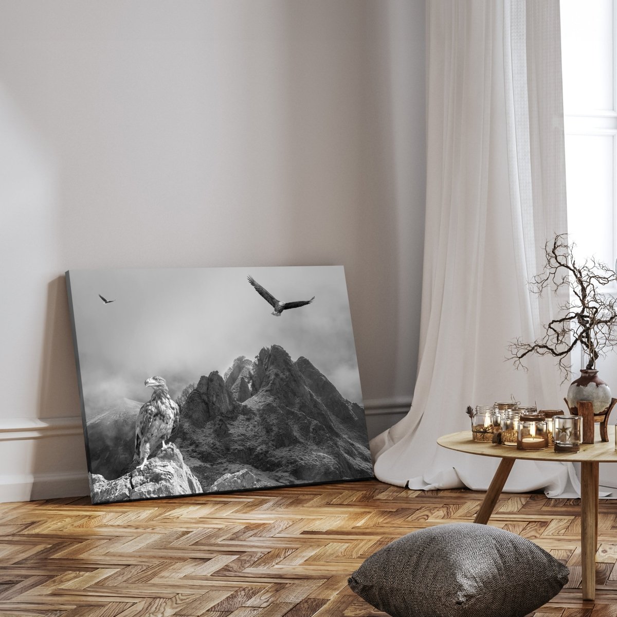 Leinwandbild Schwarz-Weiß, Adler, Landschaft M0572 kaufen - Bild 3 Leinwandbild Schwarz-Weiß, Adler, Landschaft M0572 kaufen - Bild 3