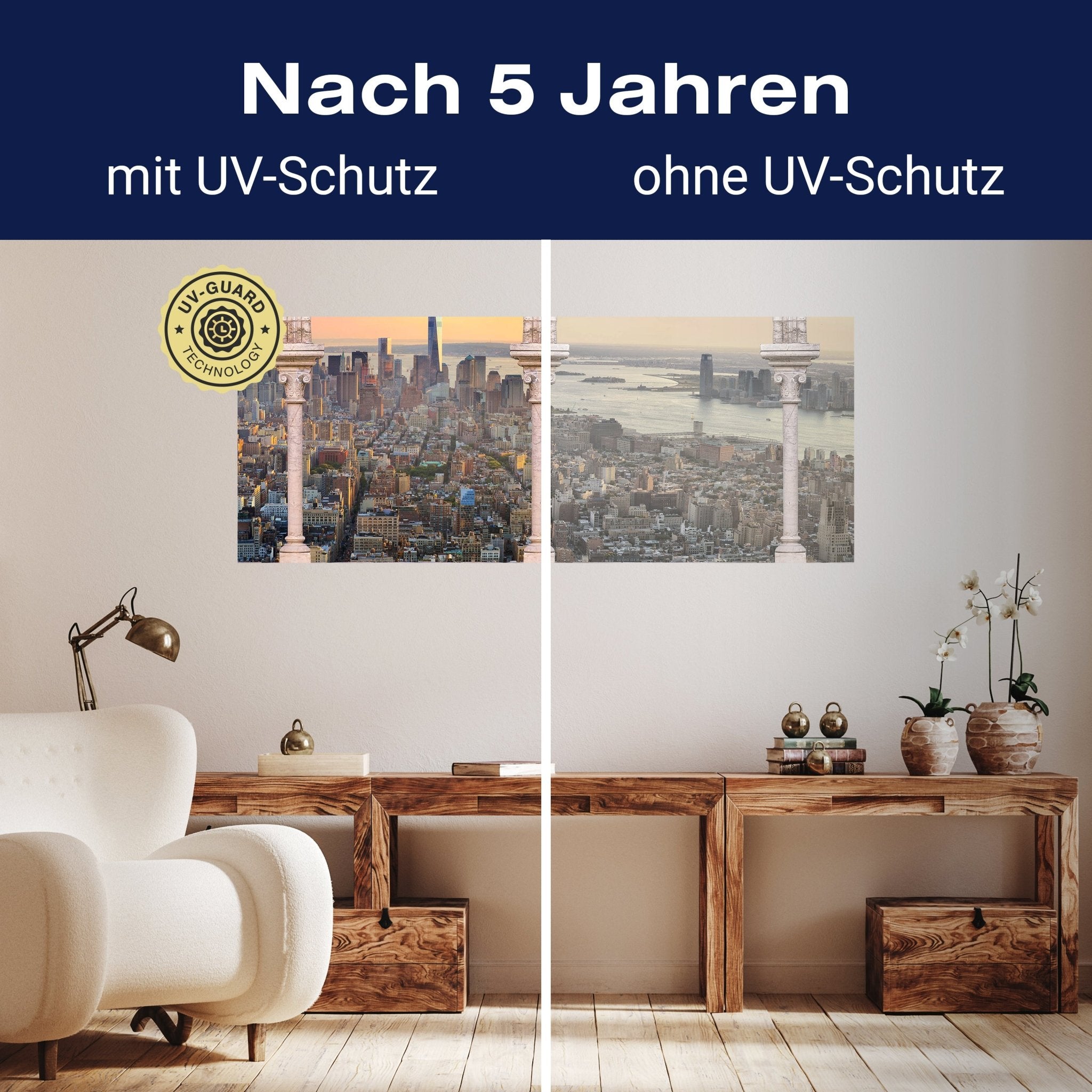 Leinwandbild Spalten balkon mit aussicht auf Manhattan M0575 kaufen - Bild 9 Leinwandbild Spalten balkon mit aussicht auf Manhattan M0575 kaufen - Bild 9