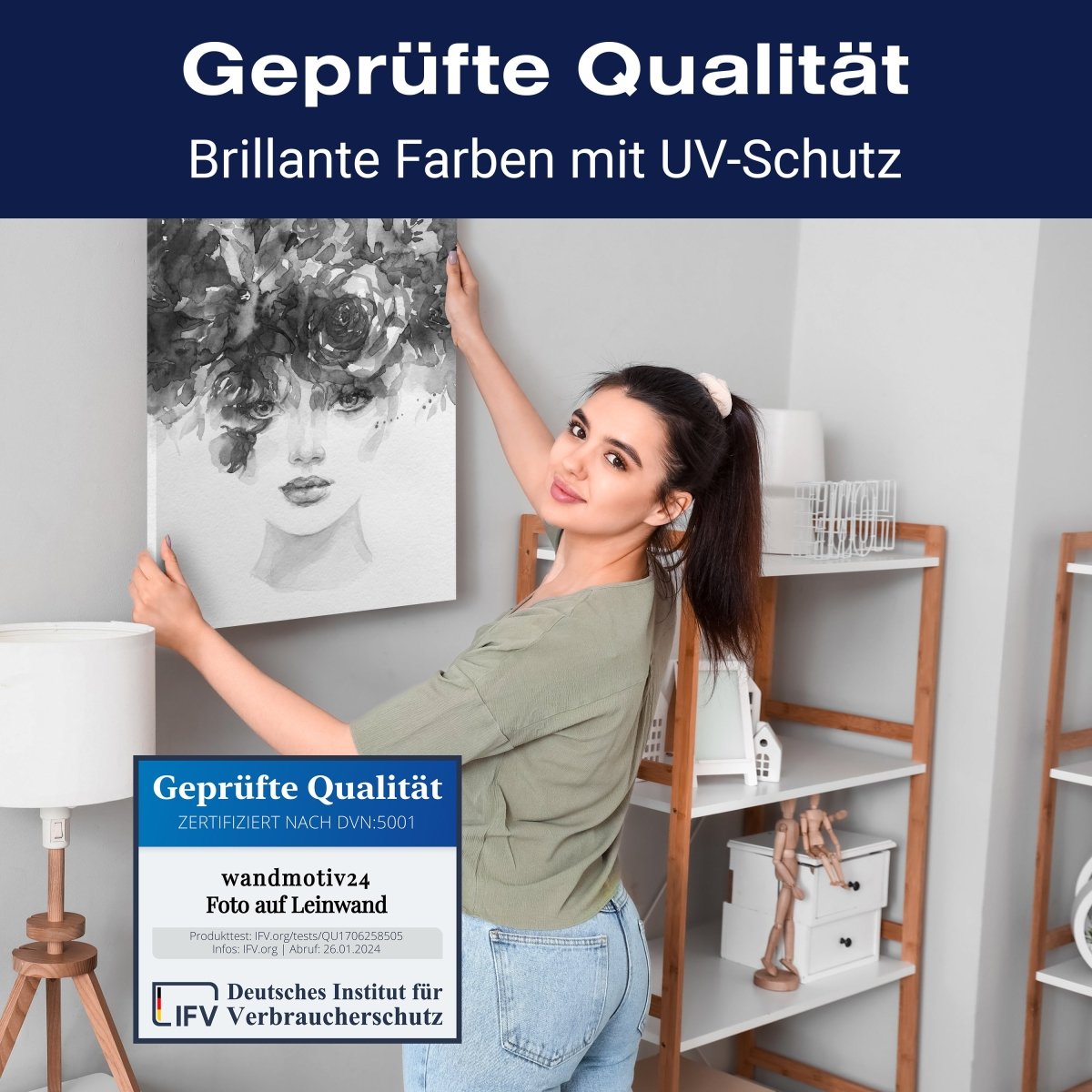 Leinwandbild Malerei, Frau M0577 kaufen - Bild 4 Leinwandbild Malerei, Frau M0577 kaufen - Bild 4