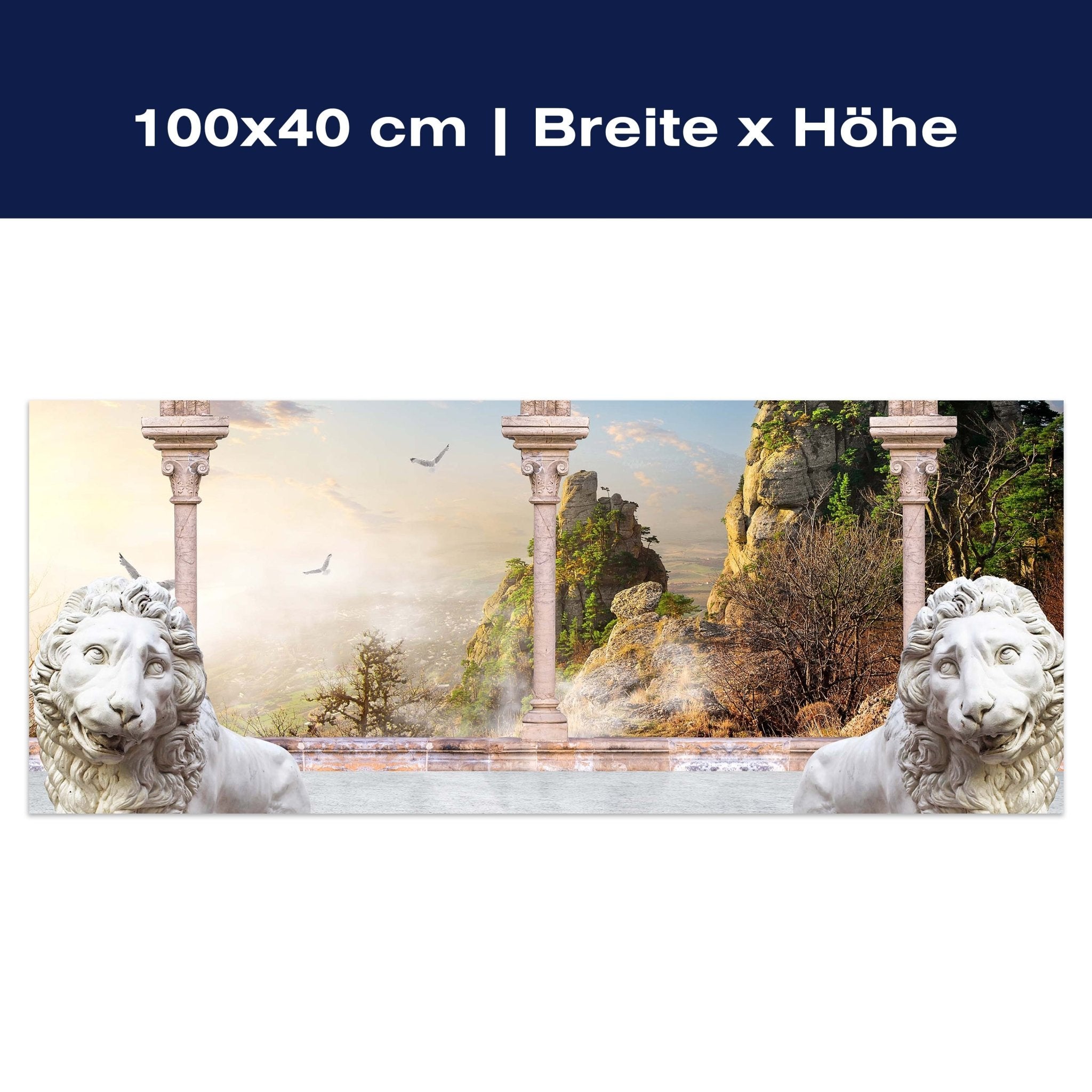 Leinwandbild Spalten mit Löwen M0578 Leinwandbild Spalten mit Löwen M0578