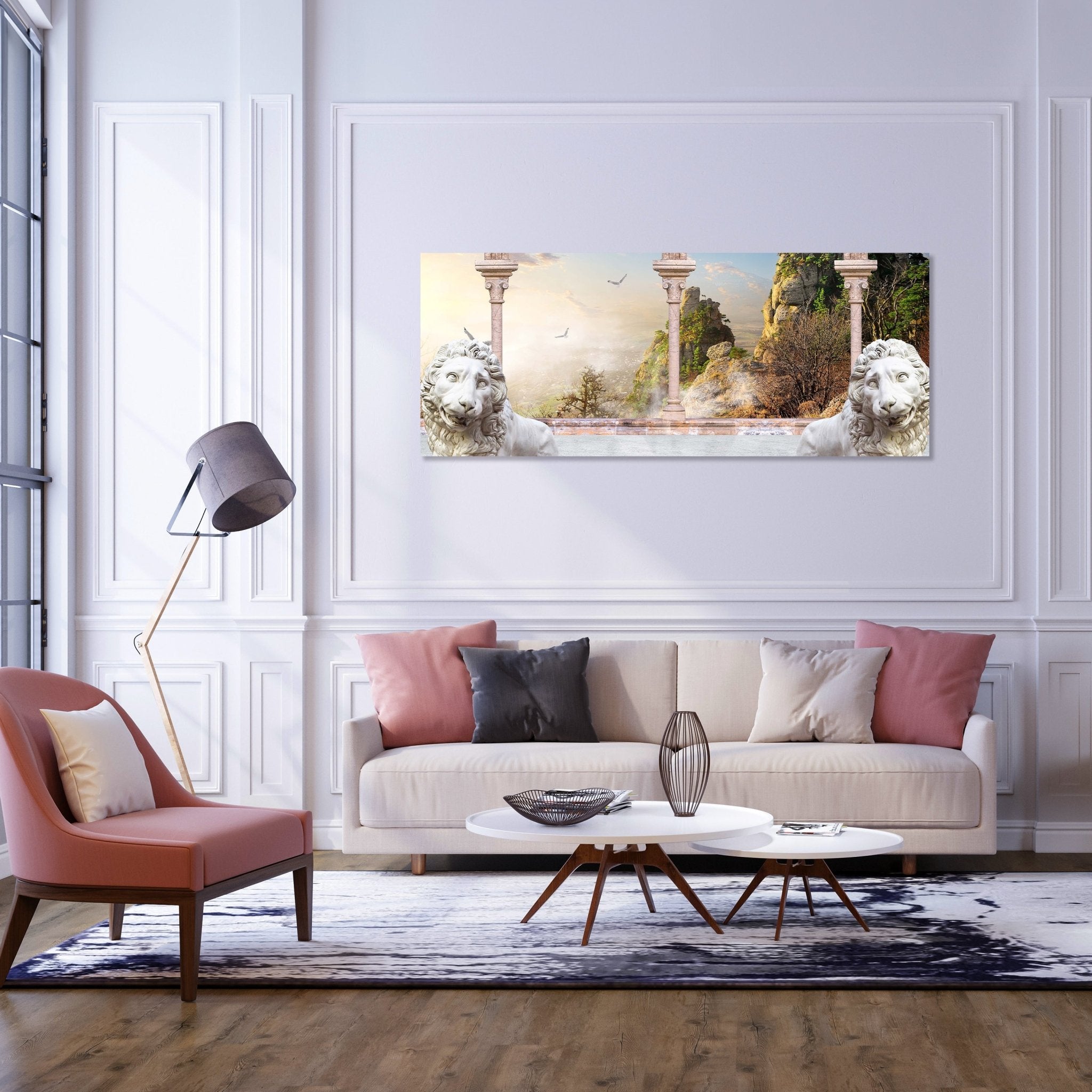 Leinwandbild Spalten mit Löwen M0578 kaufen - Bild 2 Leinwandbild Spalten mit Löwen M0578 kaufen - Bild 2