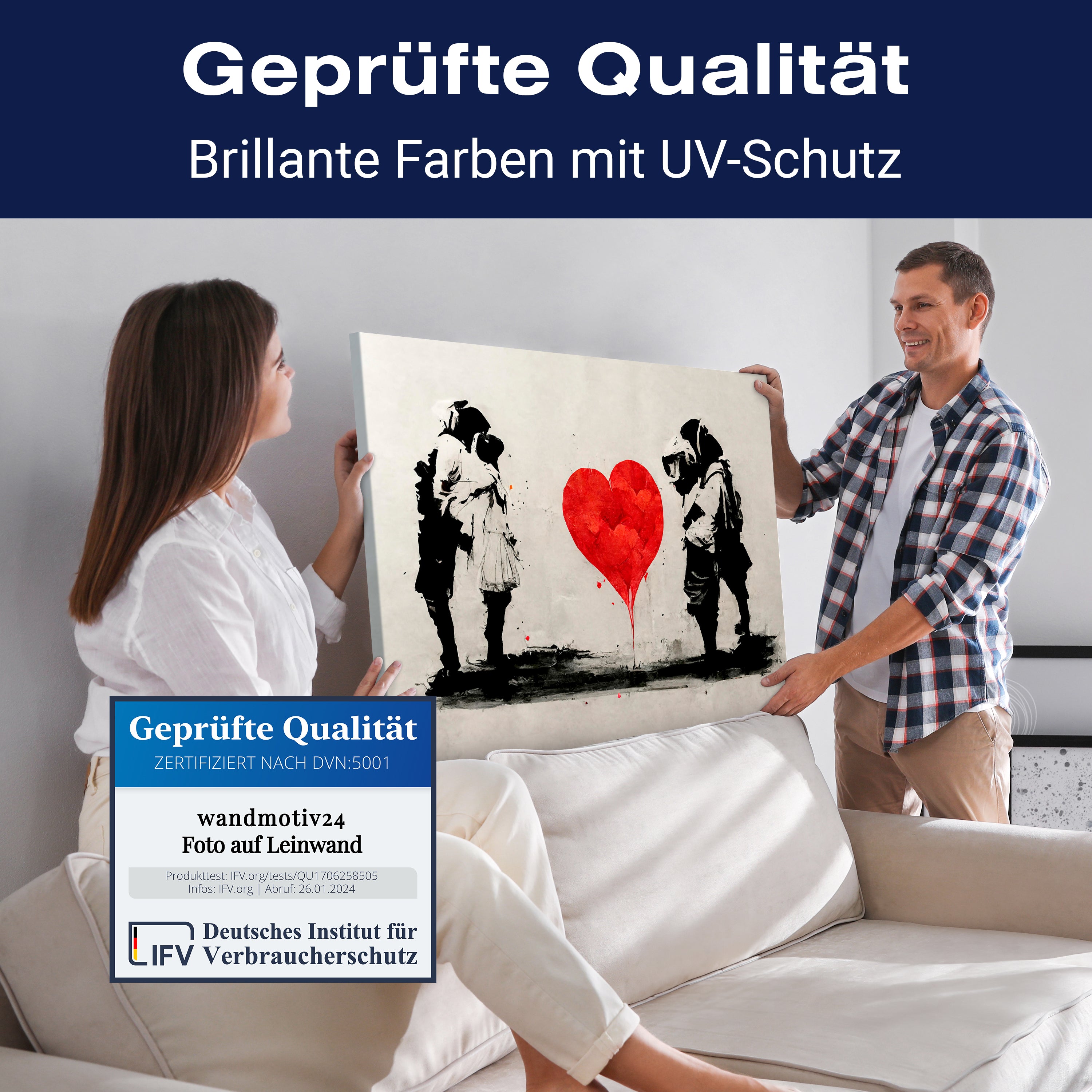 Leinwandbild Kunst, Herz, Querformat M0605 kaufen - Bild 4 Leinwandbild Kunst, Herz, Querformat M0605 kaufen - Bild 4