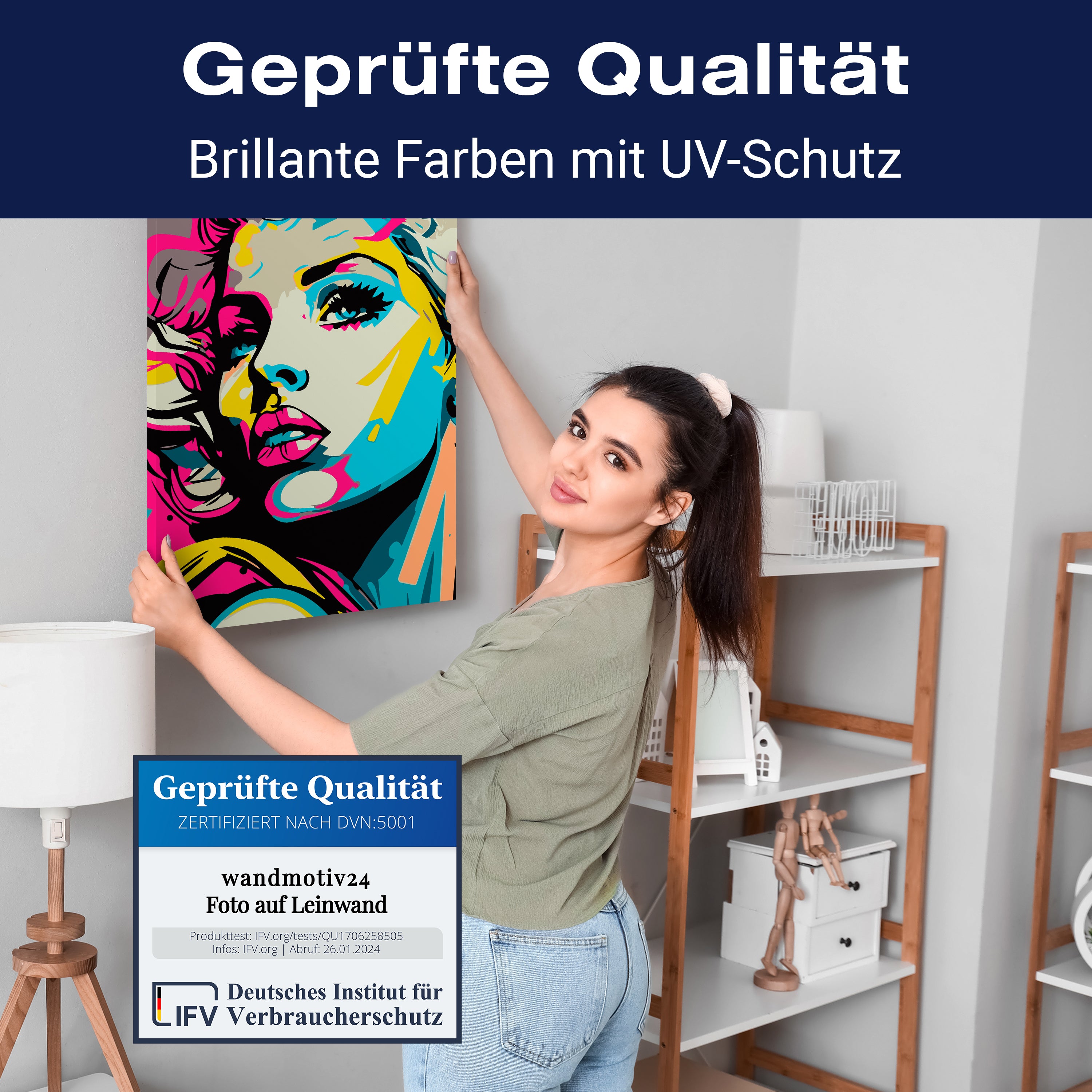 Leinwandbild Pop Art, Frau, Hochformat M0625 kaufen - Bild 4 Leinwandbild Pop Art, Frau, Hochformat M0625 kaufen - Bild 4