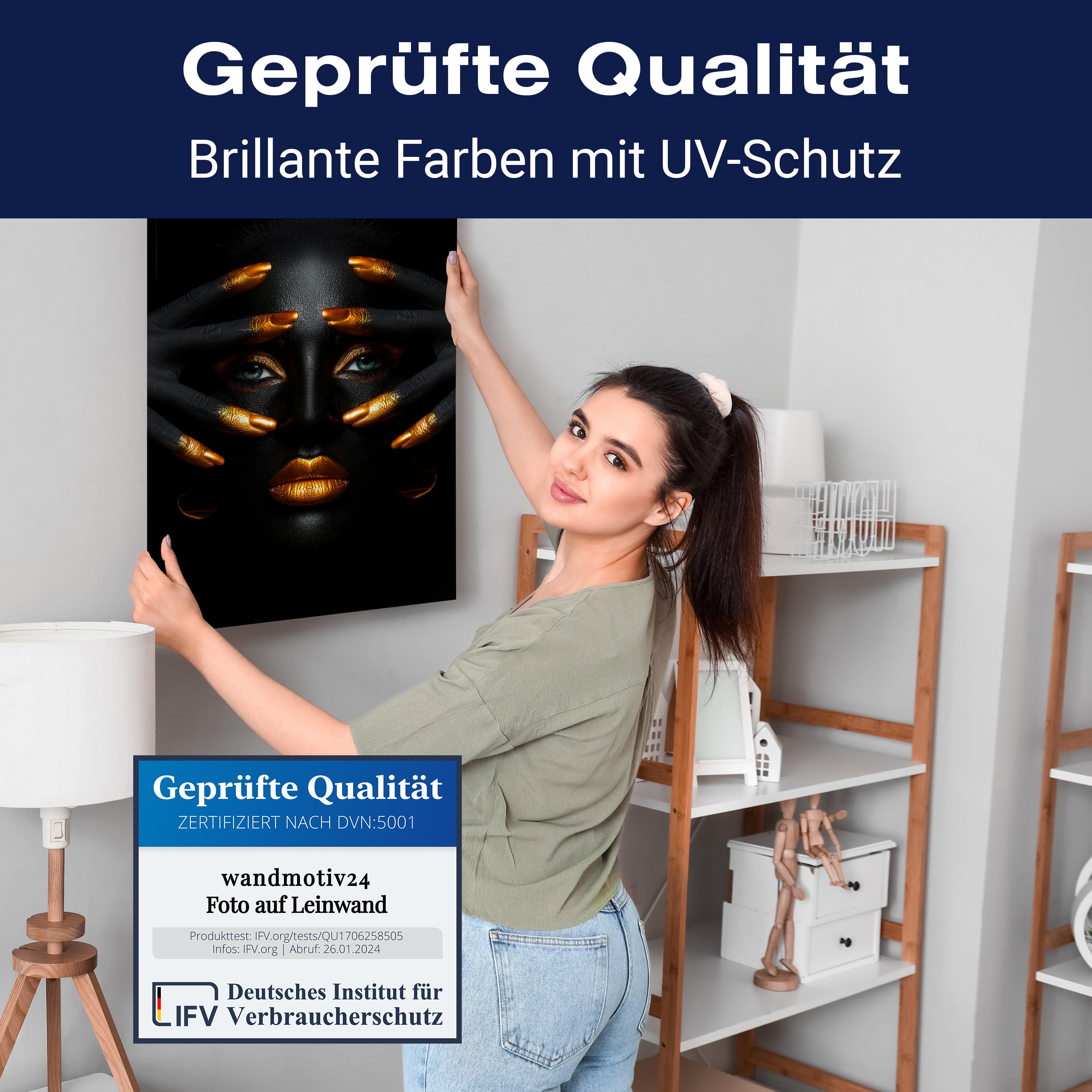 Leinwandbild Gold Collection, Frau, Hochformat M0643 kaufen - Bild 4 Leinwandbild Gold Collection, Frau, Hochformat M0643 kaufen - Bild 4