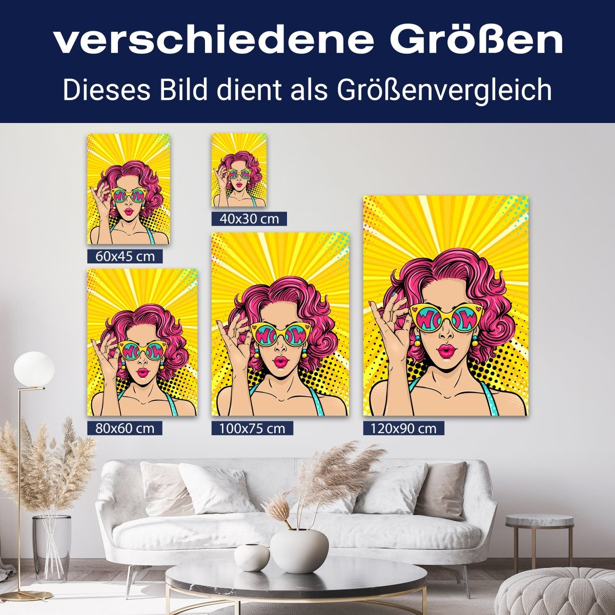 Leinwandbild Pop Art Stil, Frau, Hochformat M0663 kaufen - Bild 8 Leinwandbild Pop Art Stil, Frau, Hochformat M0663 kaufen - Bild 8