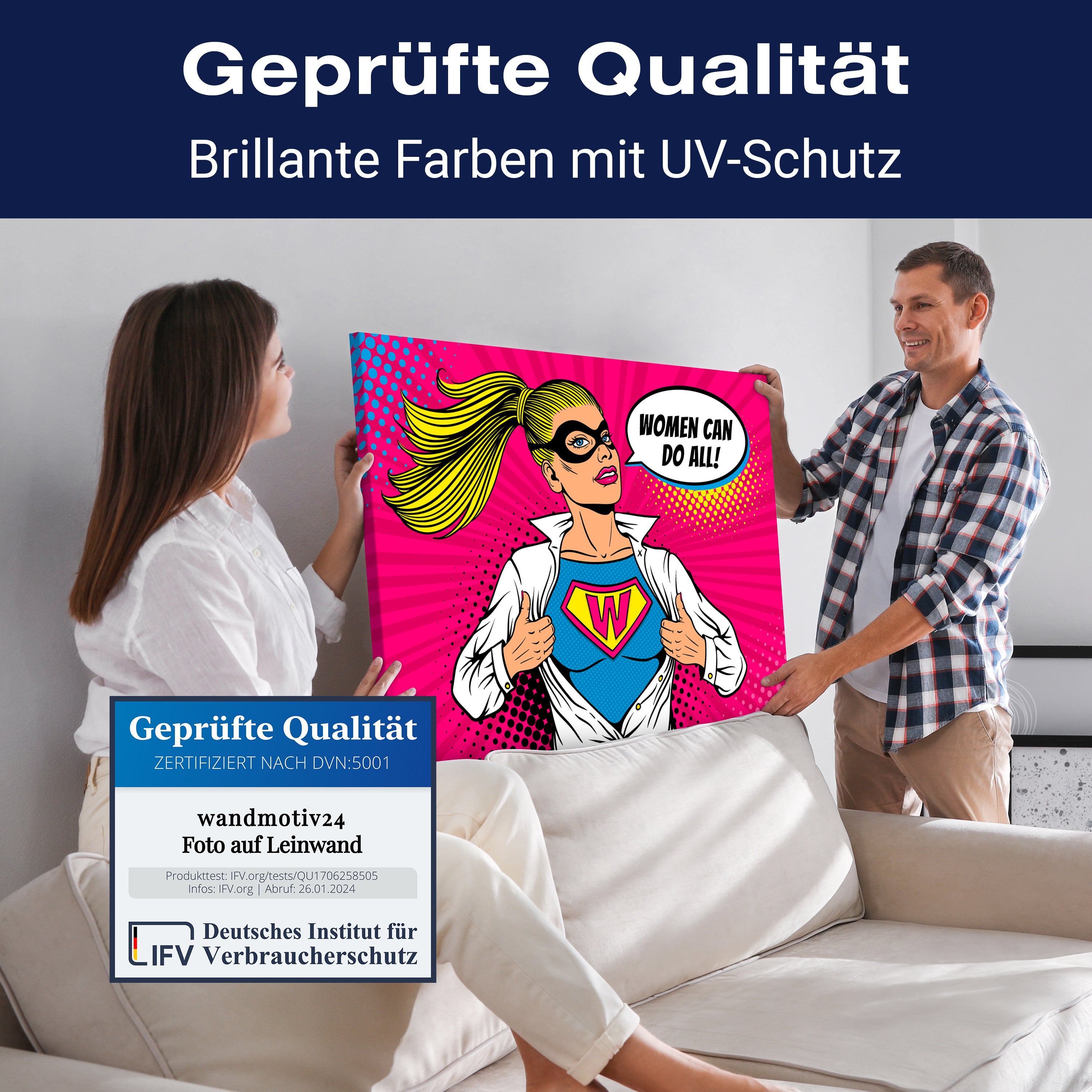 Leinwandbild Pop Art Stil, Frau, Hochformat M0664 kaufen - Bild 4 Leinwandbild Pop Art Stil, Frau, Hochformat M0664 kaufen - Bild 4