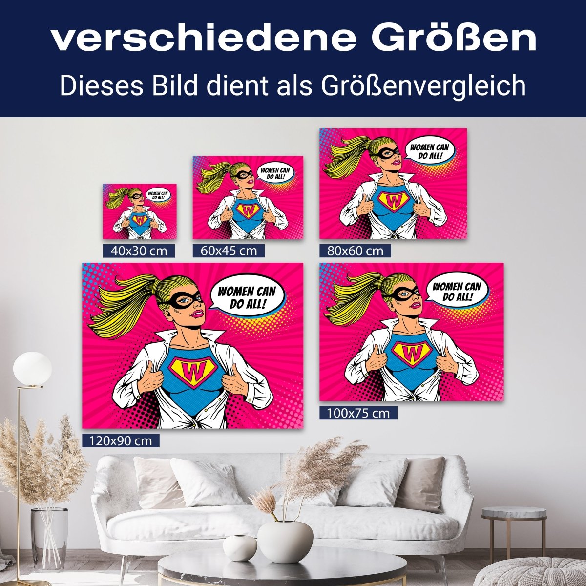 Leinwandbild Pop Art Stil, Frau, Hochformat M0664 kaufen - Bild 8 Leinwandbild Pop Art Stil, Frau, Hochformat M0664 kaufen - Bild 8