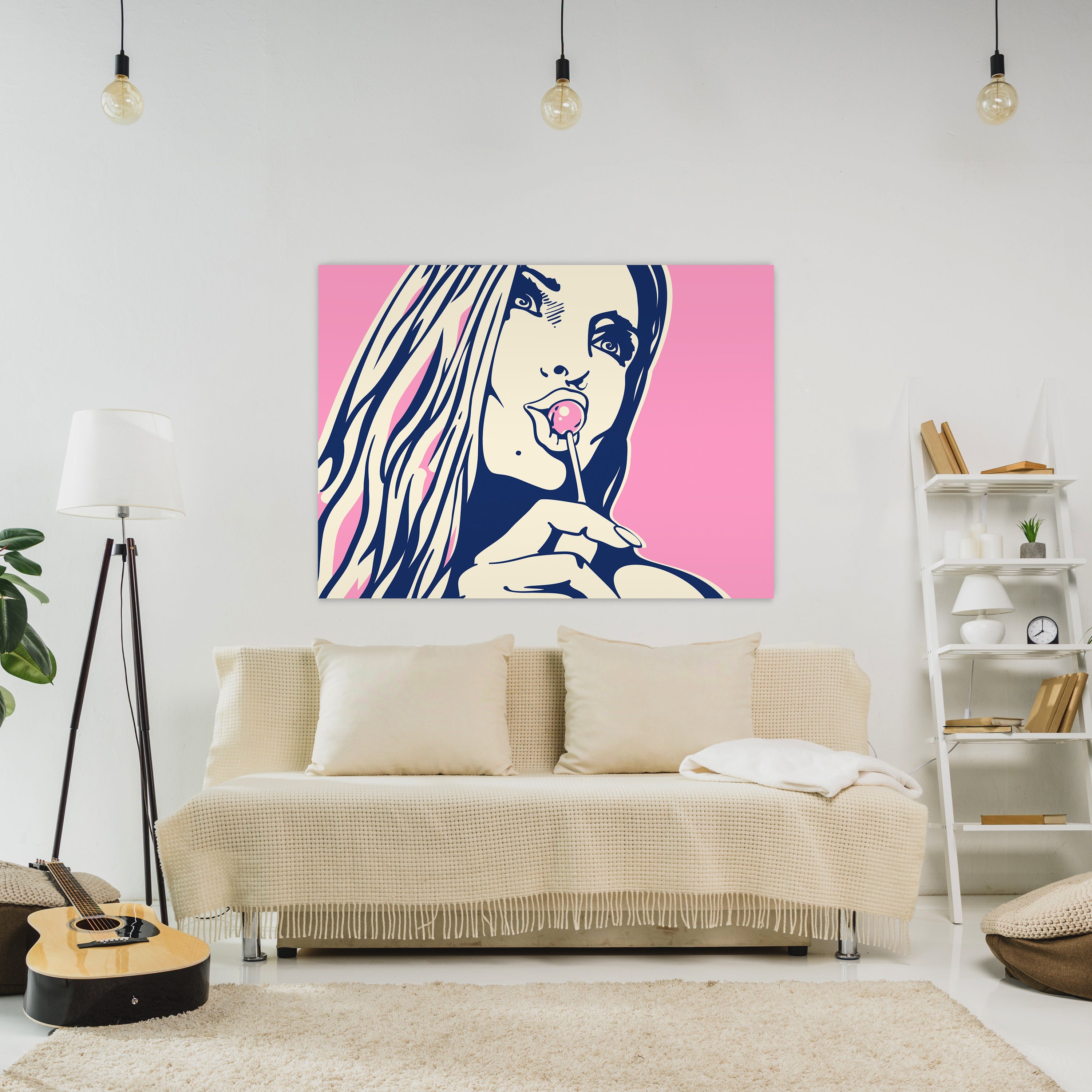 Leinwandbild Pop Art Stil, Frau, Querformat M0666 kaufen - Bild 2 Leinwandbild Pop Art Stil, Frau, Querformat M0666 kaufen - Bild 2